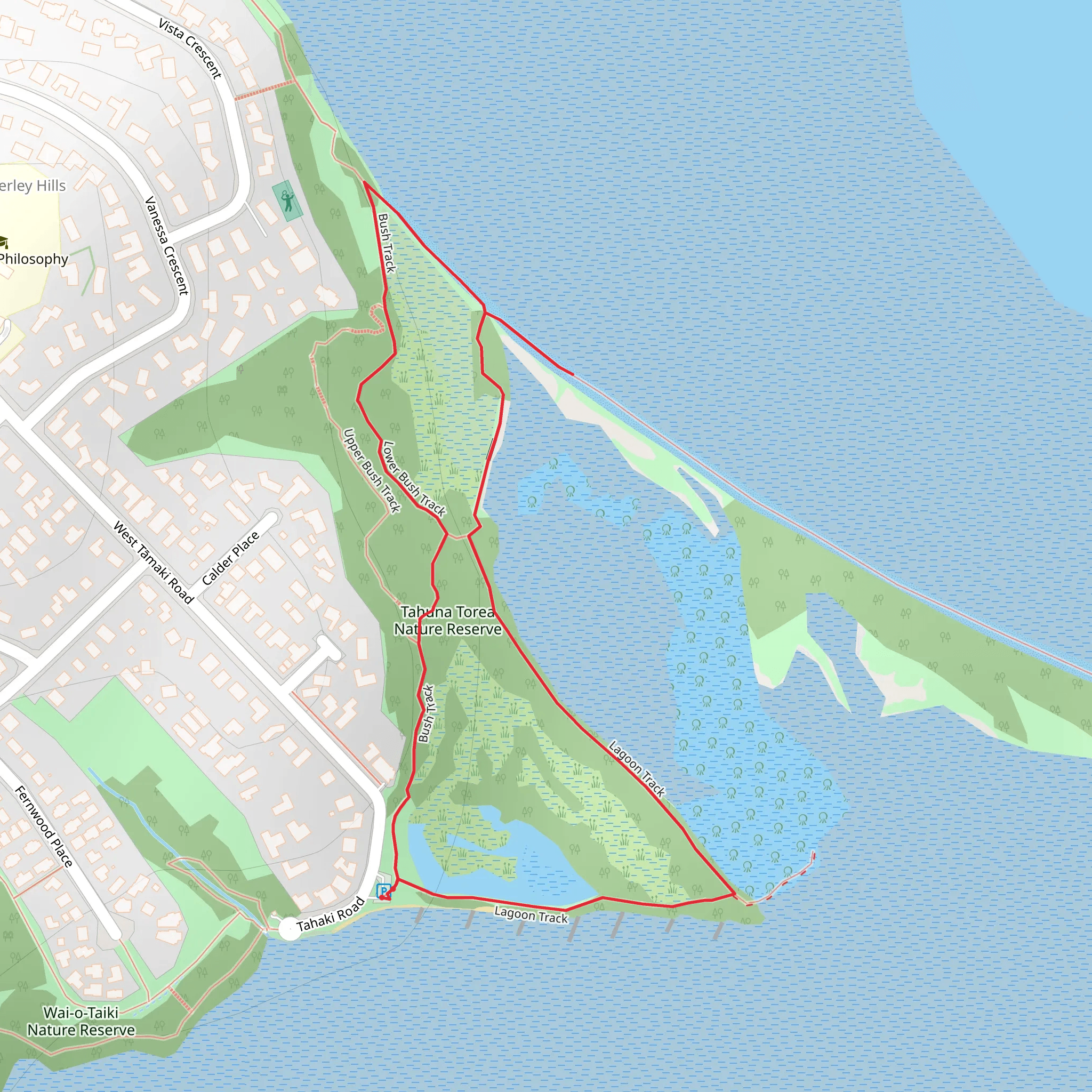 Tahuna Torea Lagoon Track mobile static map