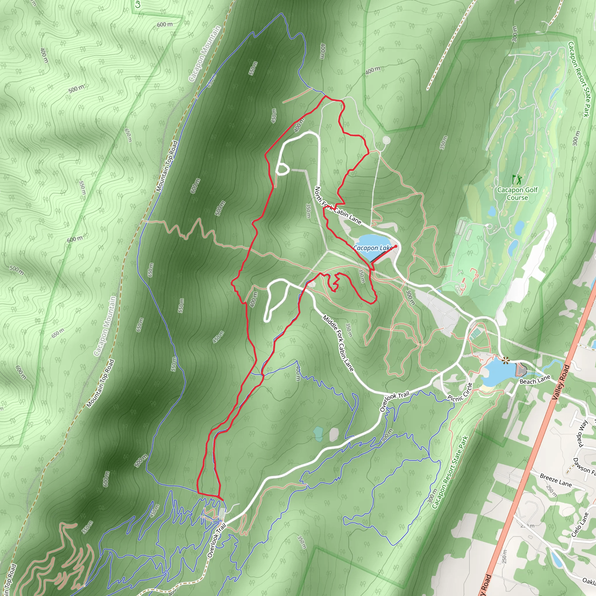 Cacapon Lake - Central Loop Trail mobile static map