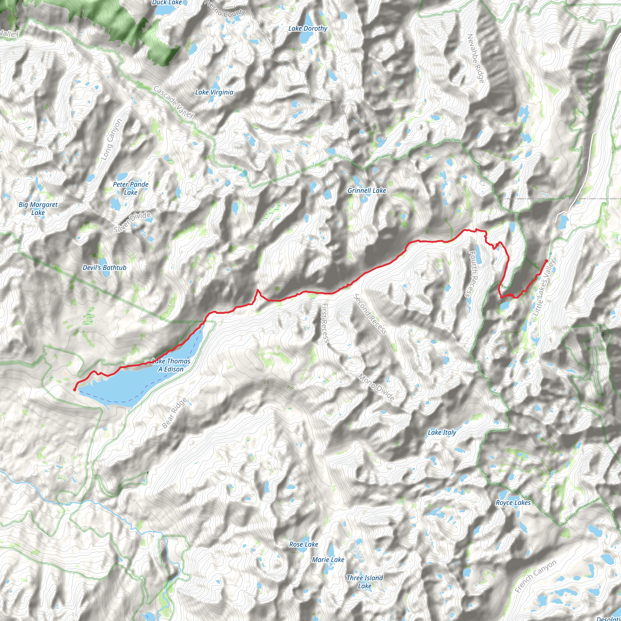 Lake Thomas A Edison, Mono Creek and Ruby Lake Trail | Inyo County | C