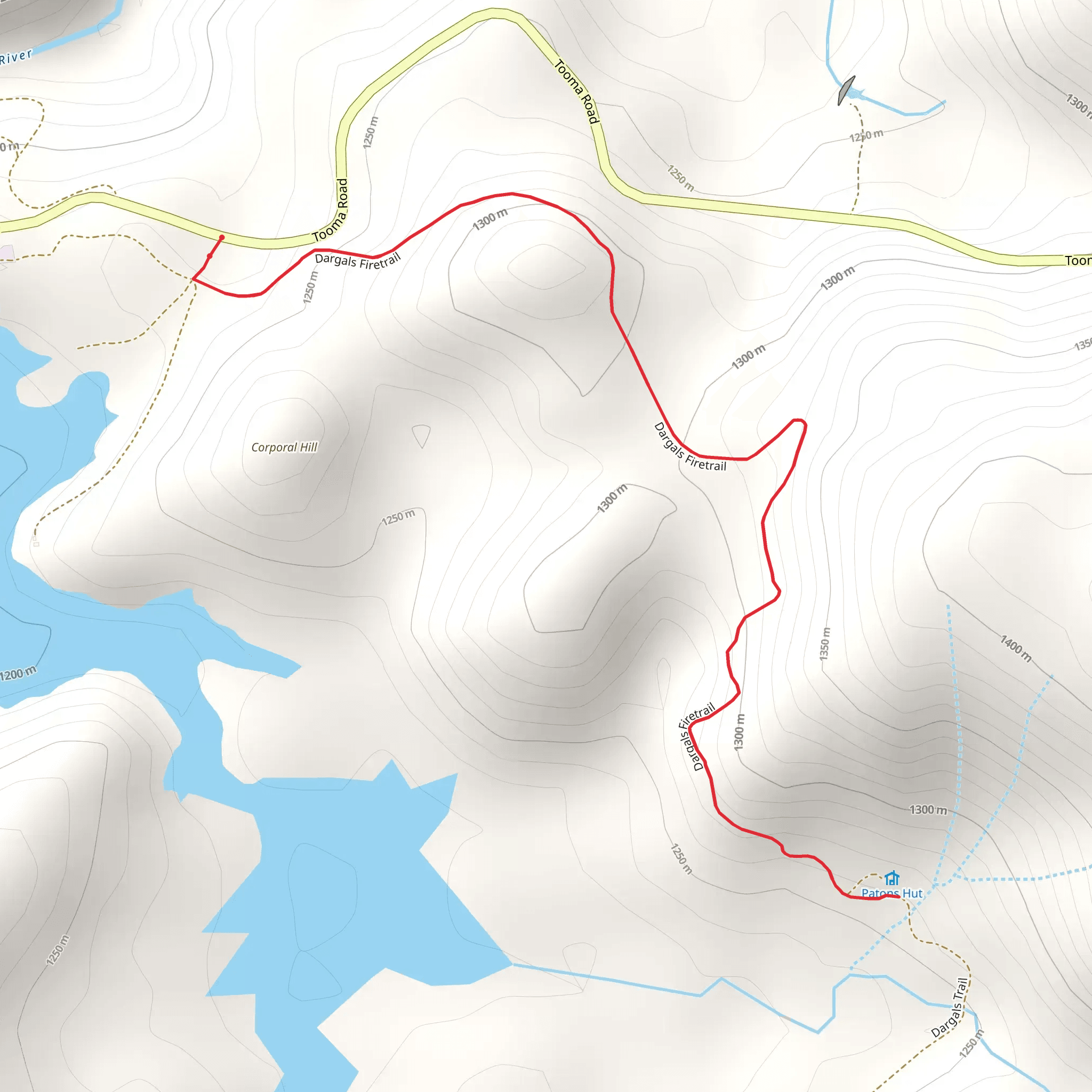 Patons Hut Track mobile static map