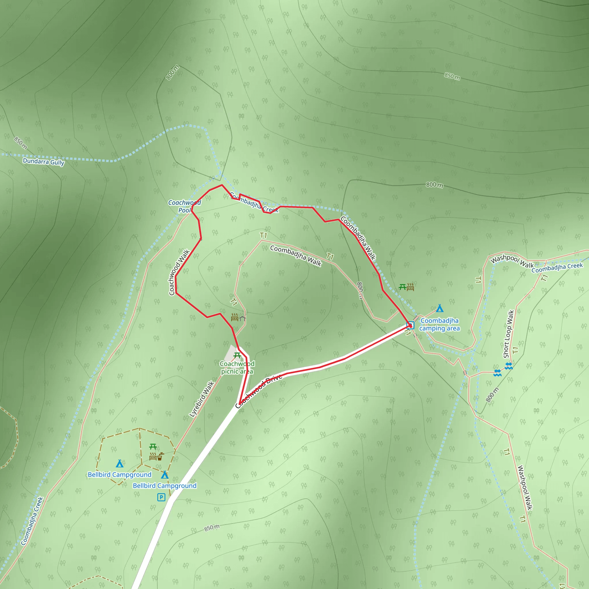 Coombadjha Nature Stroll Track mobile static map