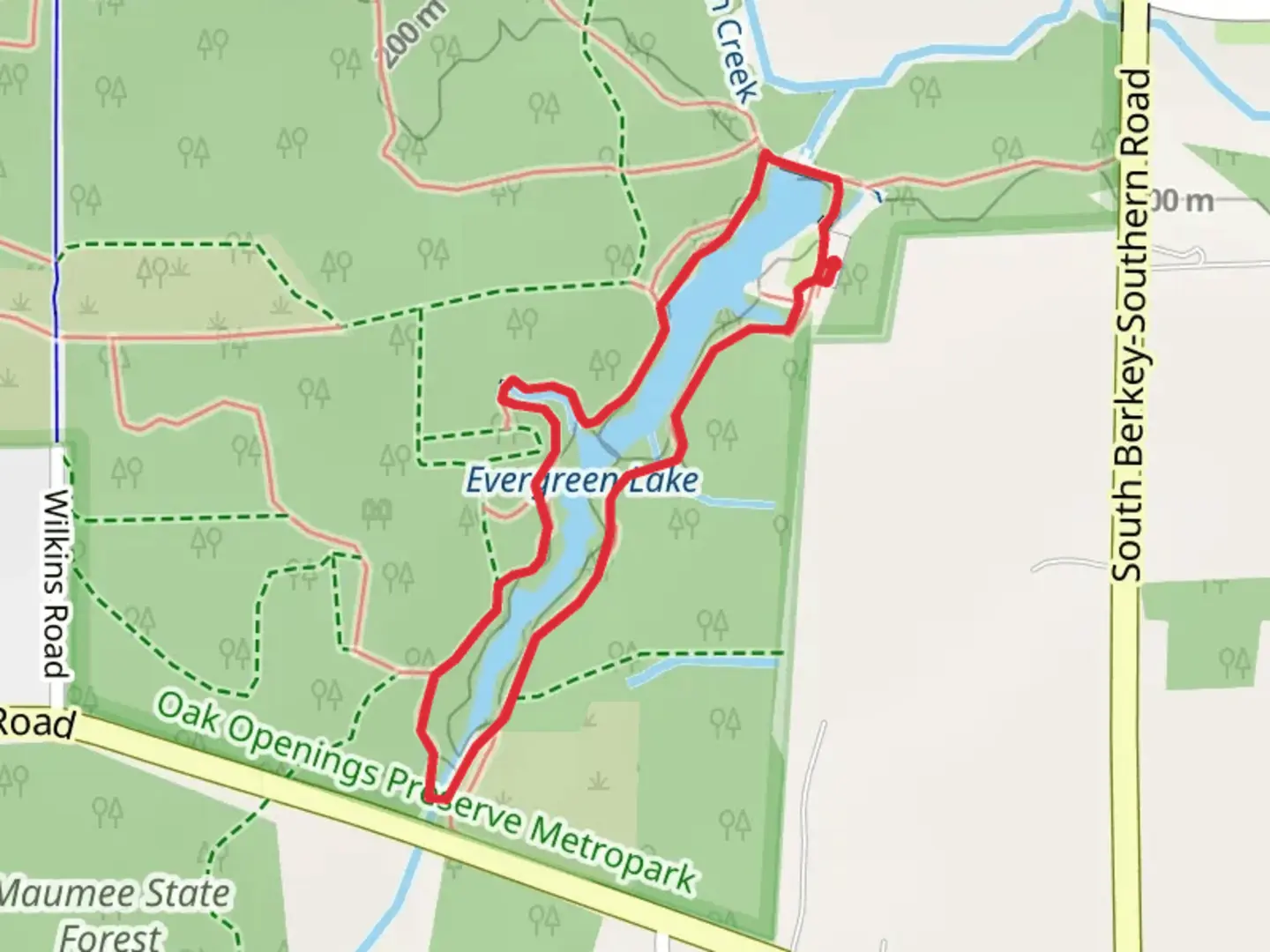 An image depicting the trail Evergreen Lake Loop and its surrounding area.