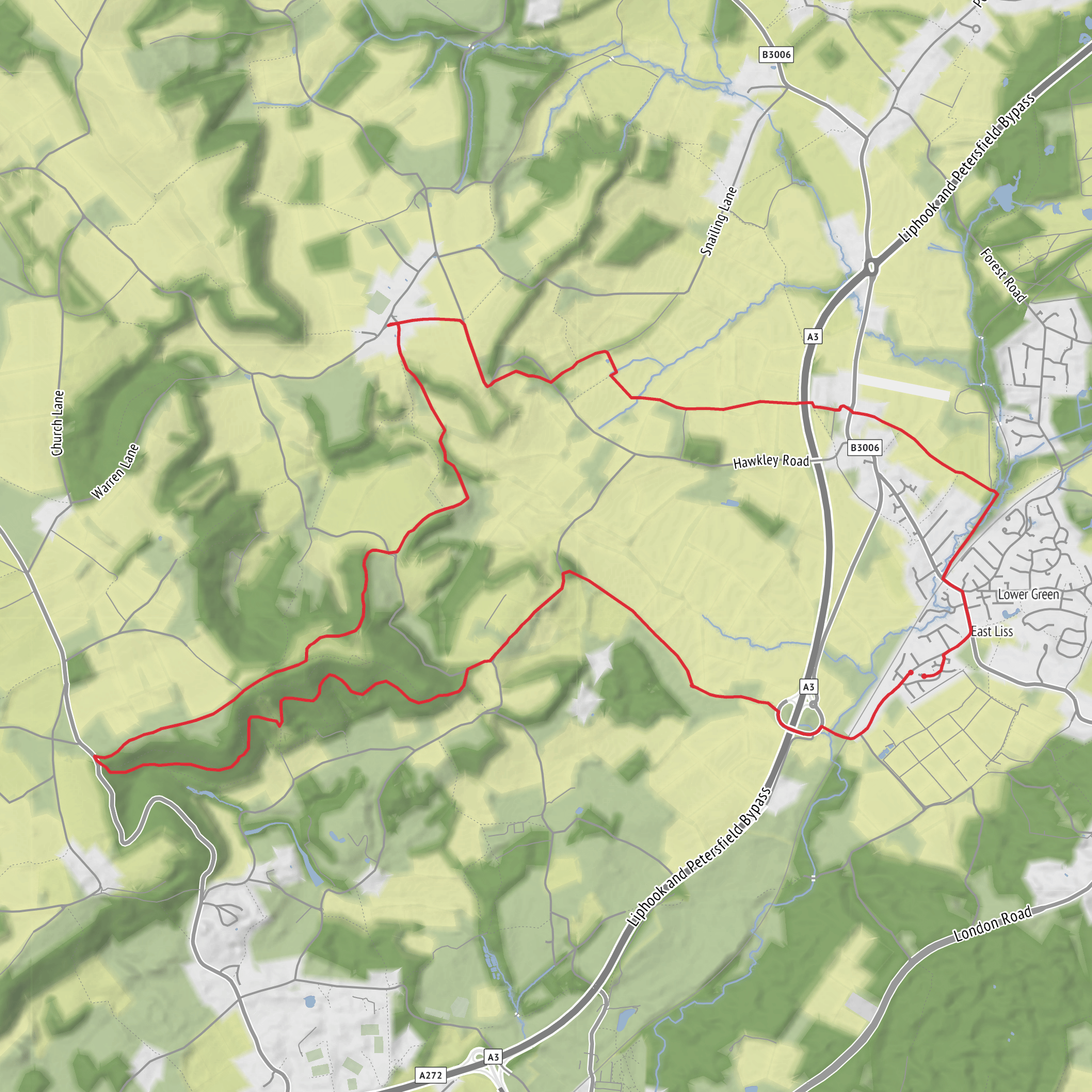 Liss Loop via Wheatham Hill, Ashford Hill and Shoulder of Mutton Hill mobile static map