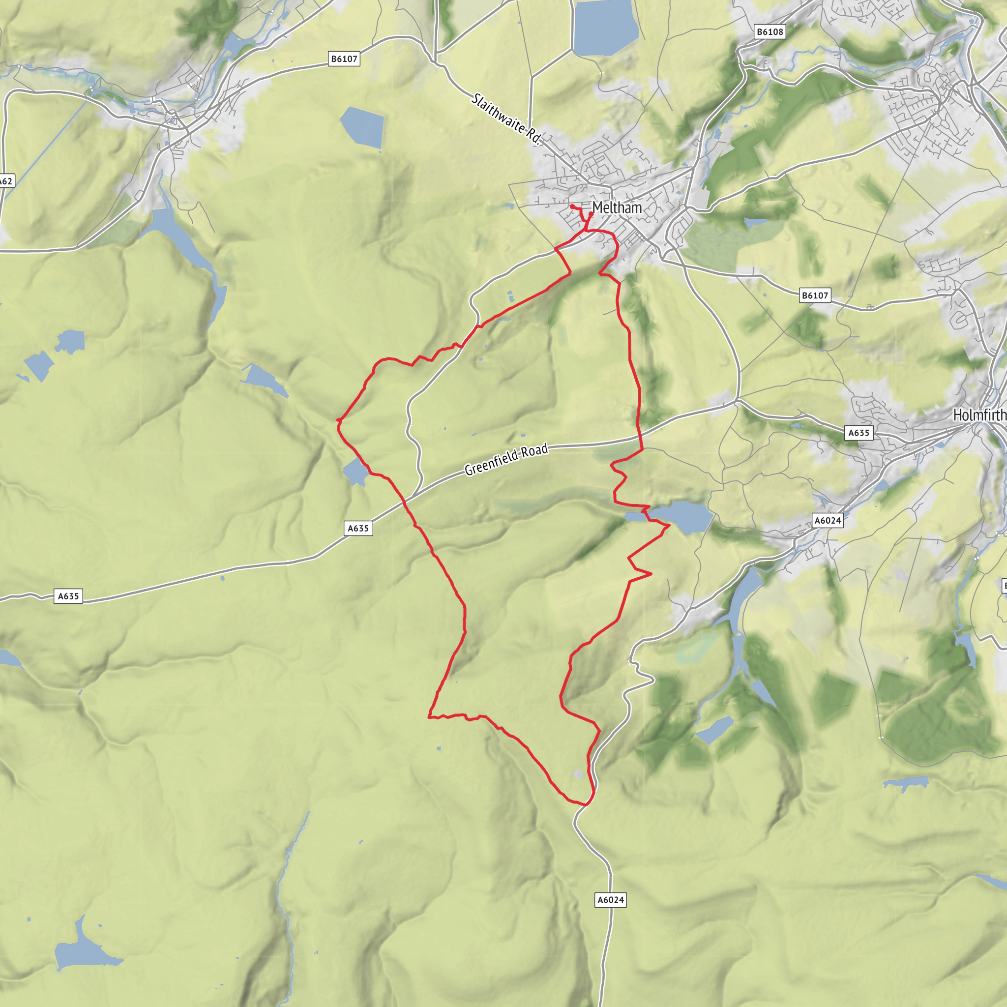 Wessenden, black hill, Holme moss, Digley m, meltham mobile static map