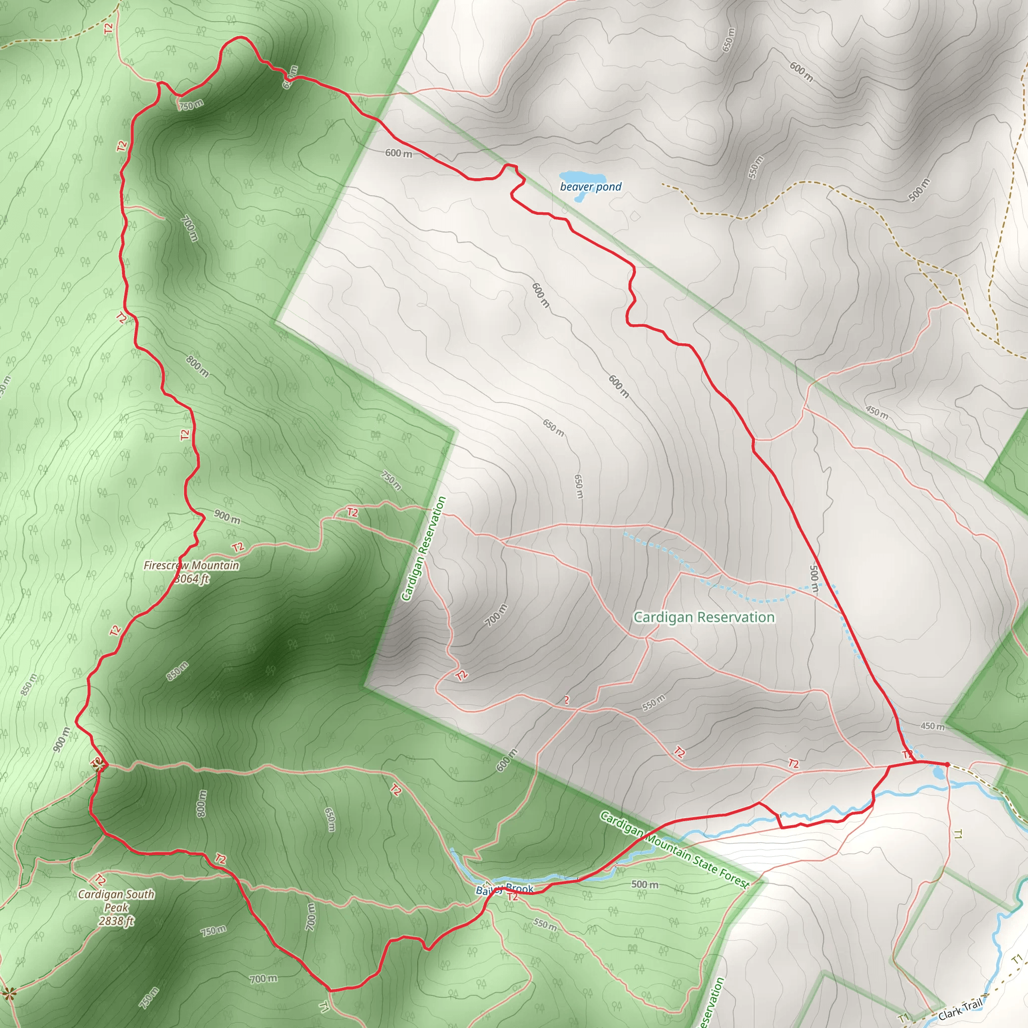 Firescrew Mountain Loop Trail mobile static map