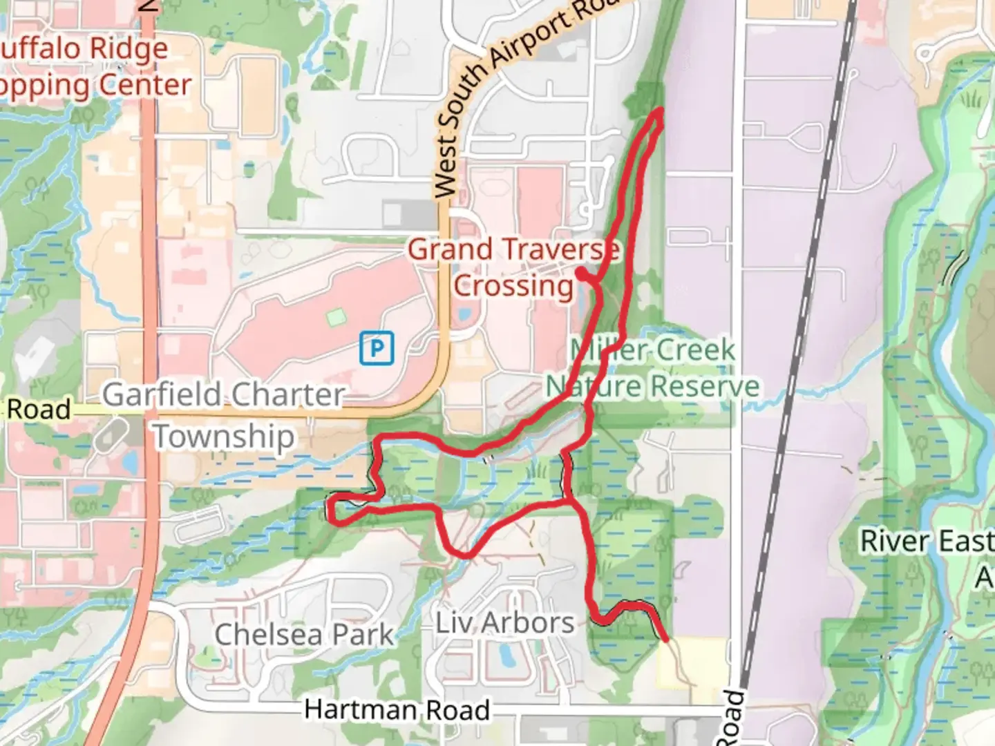 An image depicting the trail Miller Creek and Beech Ridge Loop Trail and its surrounding area.