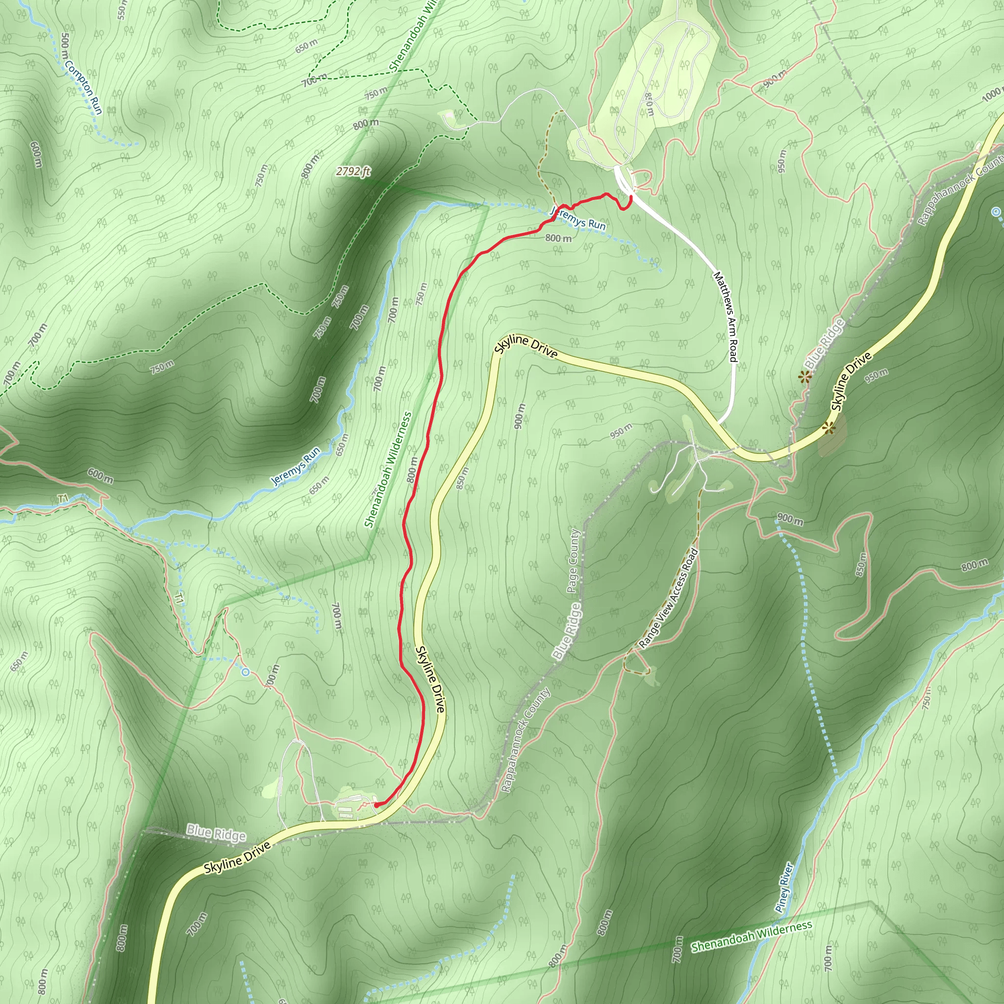Elkwallow Trail from Elkwallow Gap mobile static map