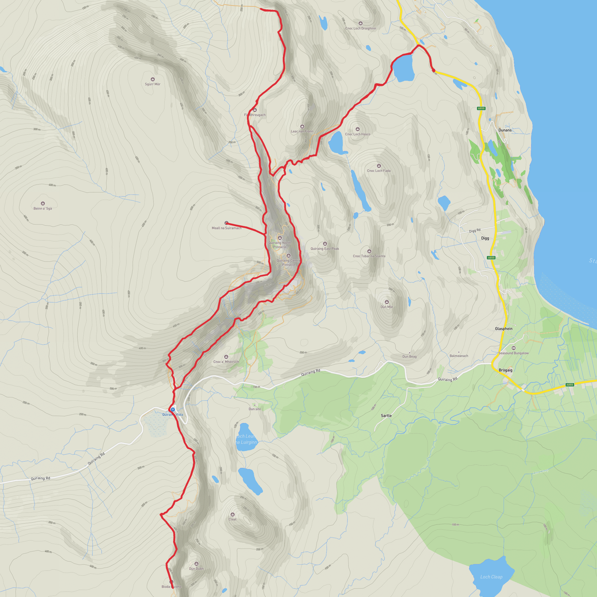Isle of Skye - quiraing loop mobile static map