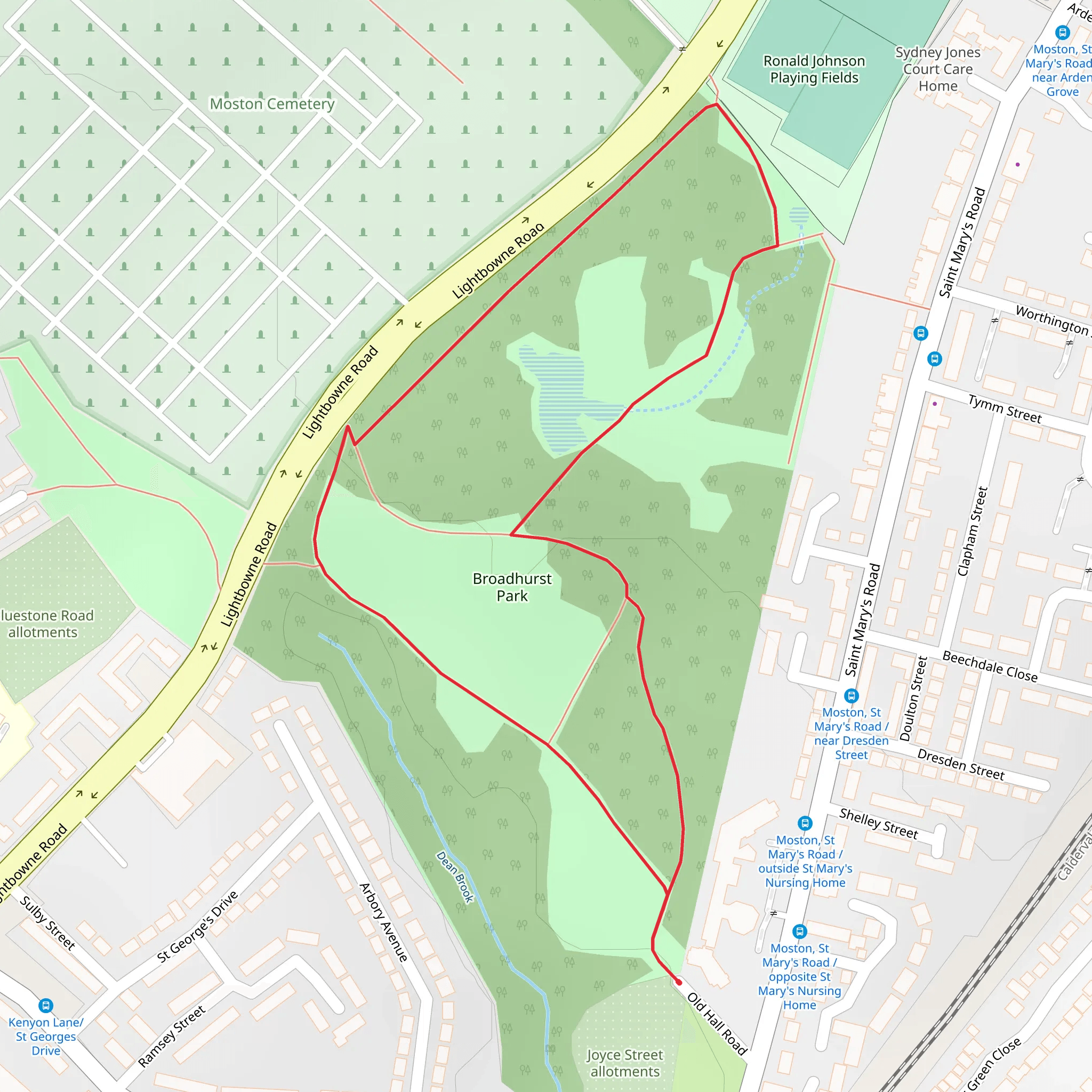 Broadhurst Park Loop mobile static map