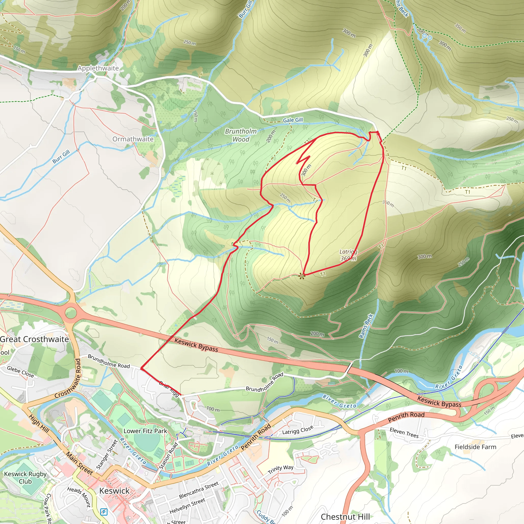 Latrigg Walk mobile static map