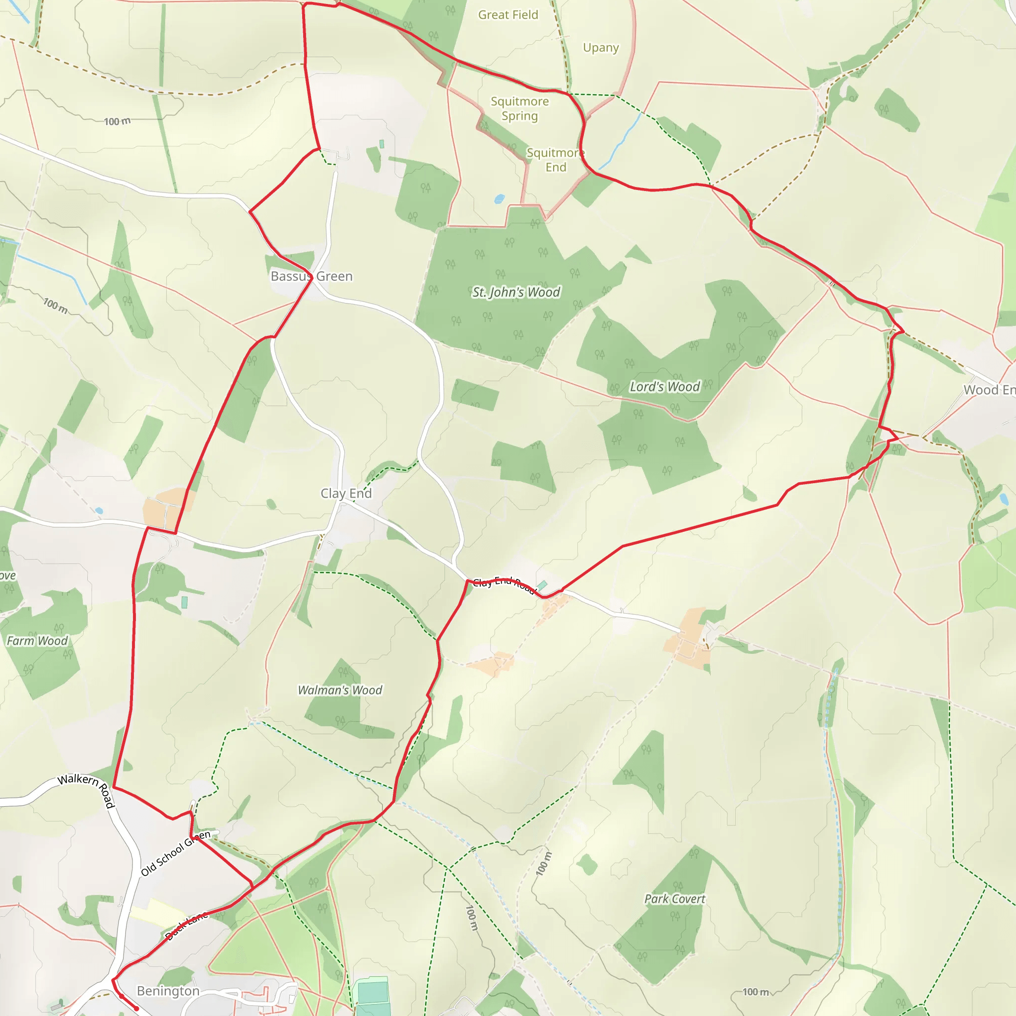 Benington Loop mobile static map