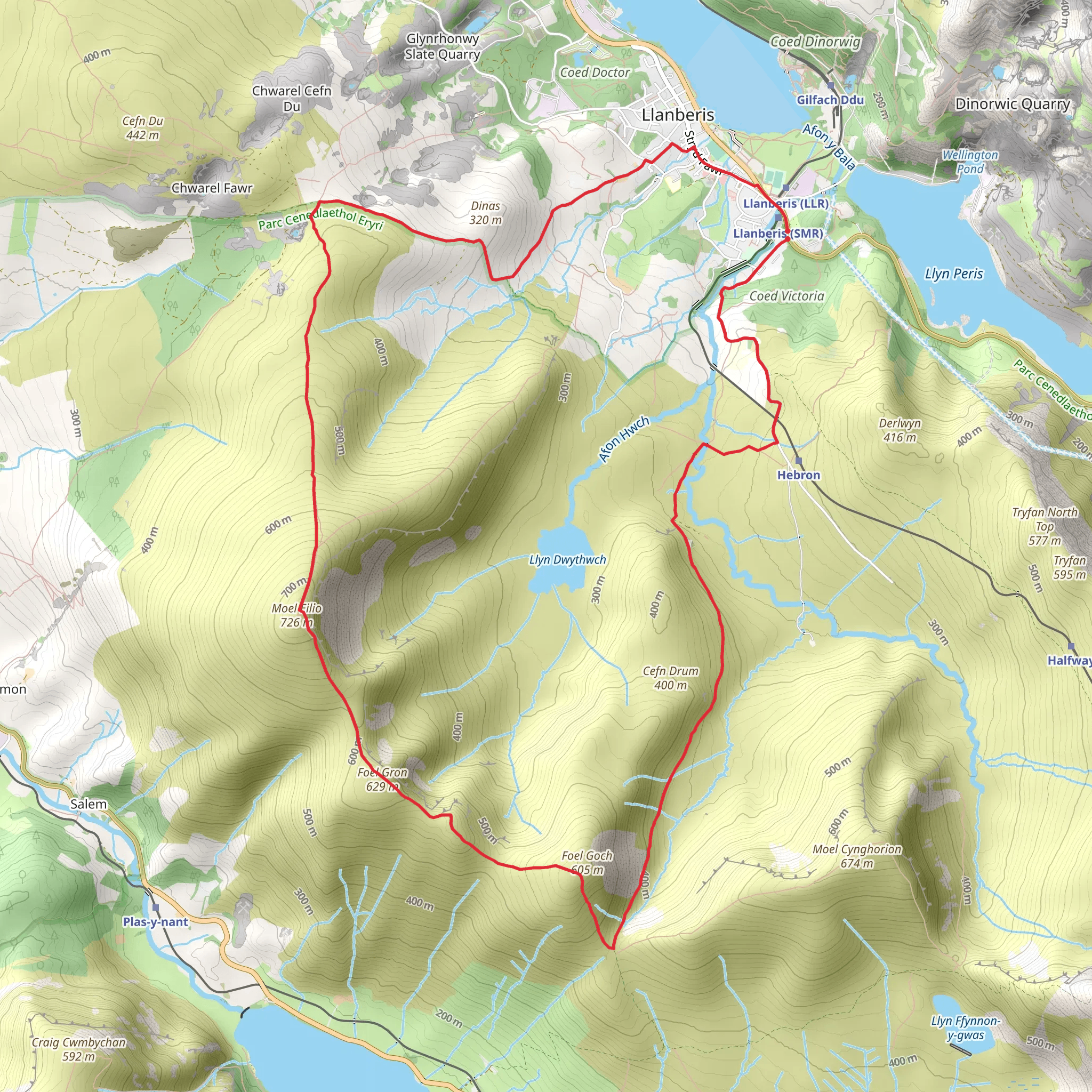 Moel Eilio Horseshoe - Modified (15) mobile static map