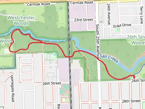 Salt Creek Greenway Red Paved Trail - Short