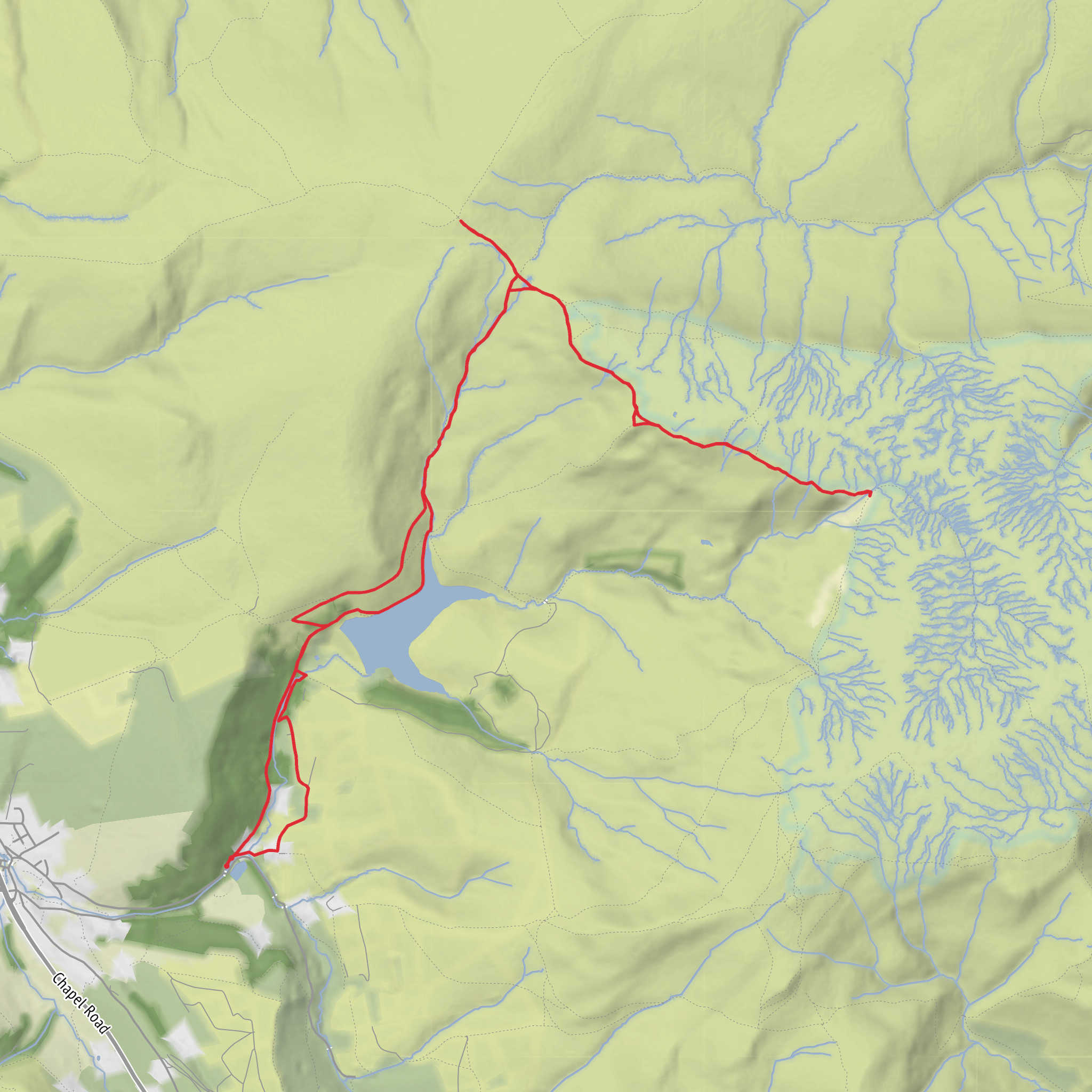 Kinder Downfall & Mill House - out & Back mobile static map