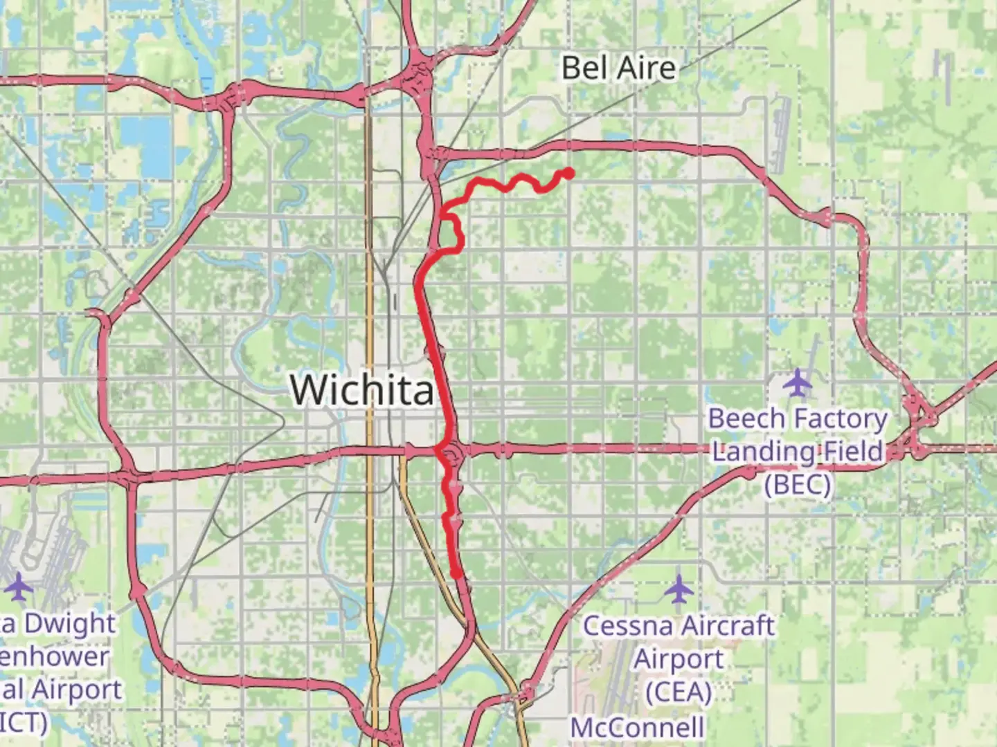 An image depicting the trail Wichita Walk Path - Stafford Street and its surrounding area.