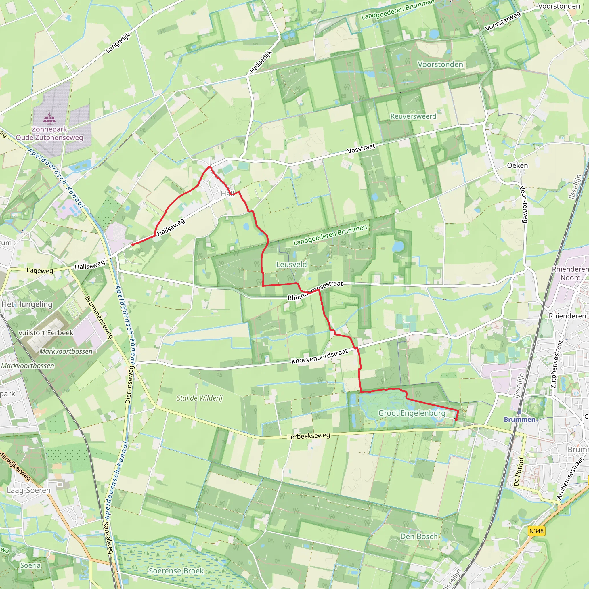 ABK Huis to Landgoed Groot Engelenburg via Hallseweg and Trekvogelpad mobile static map