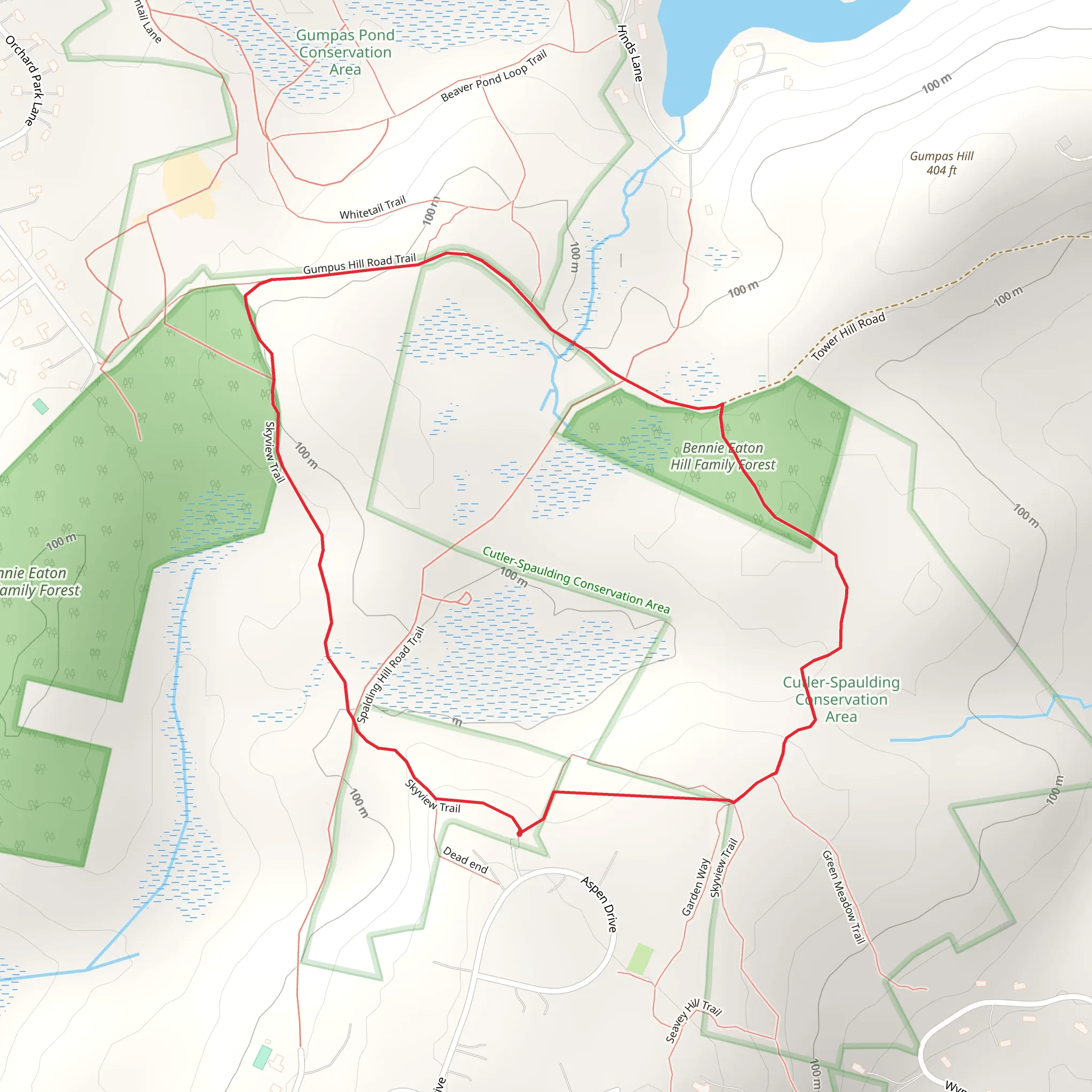 Gumpus Hill Connector Loop Trail mobile static map