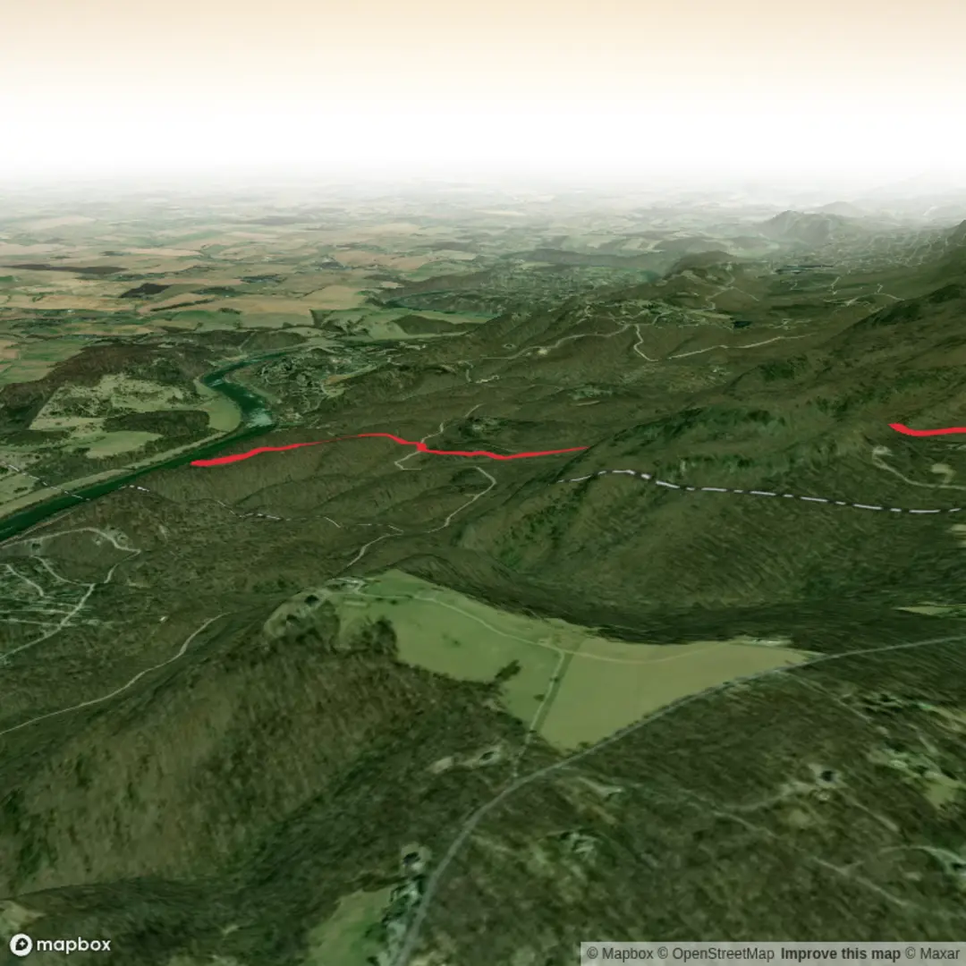 An image depicting the trail Powerline Trail and Ridge to River Trail and its surrounding area.