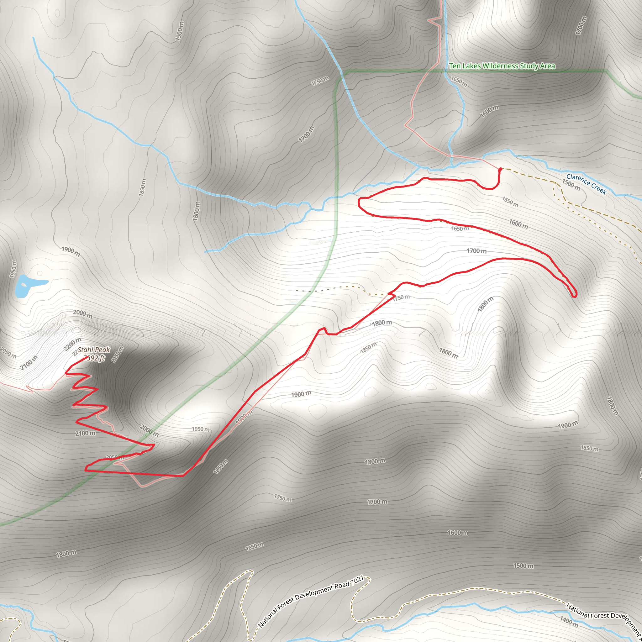 Stahl Peak Trail mobile static map