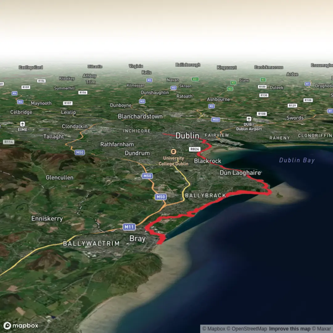 An image depicting the trail Bray Coastal Camino and its surrounding area.
