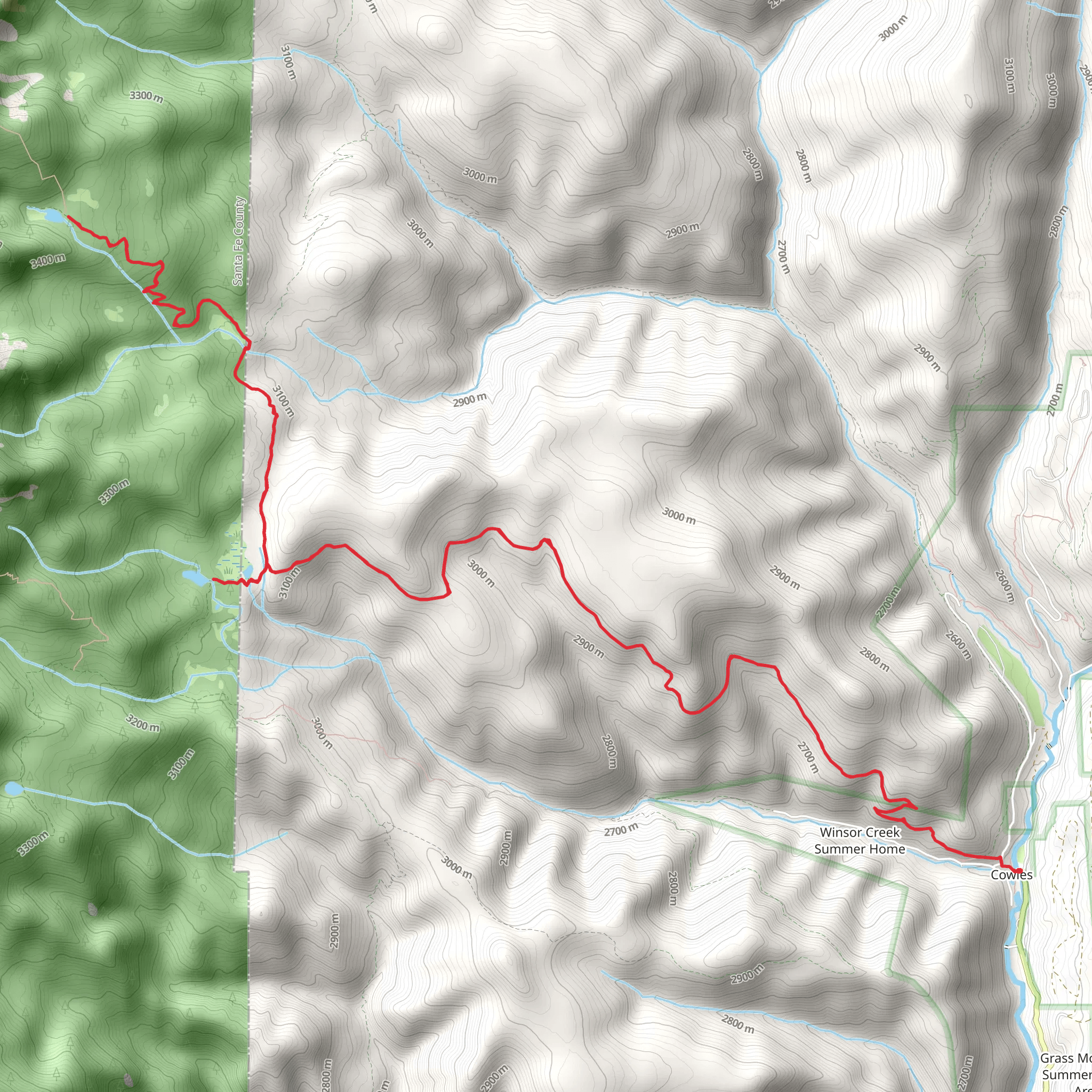 Stewart Lake and Lake Johnson via Winsor Ridge Trail mobile static map