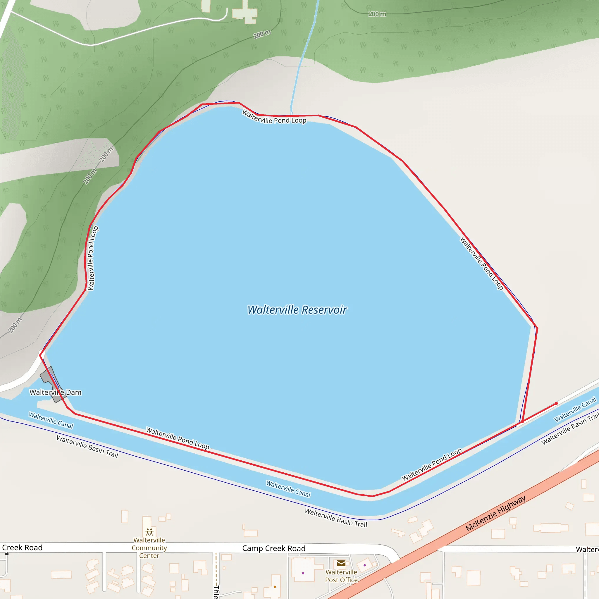 Walterville Reservoir Loop mobile static map
