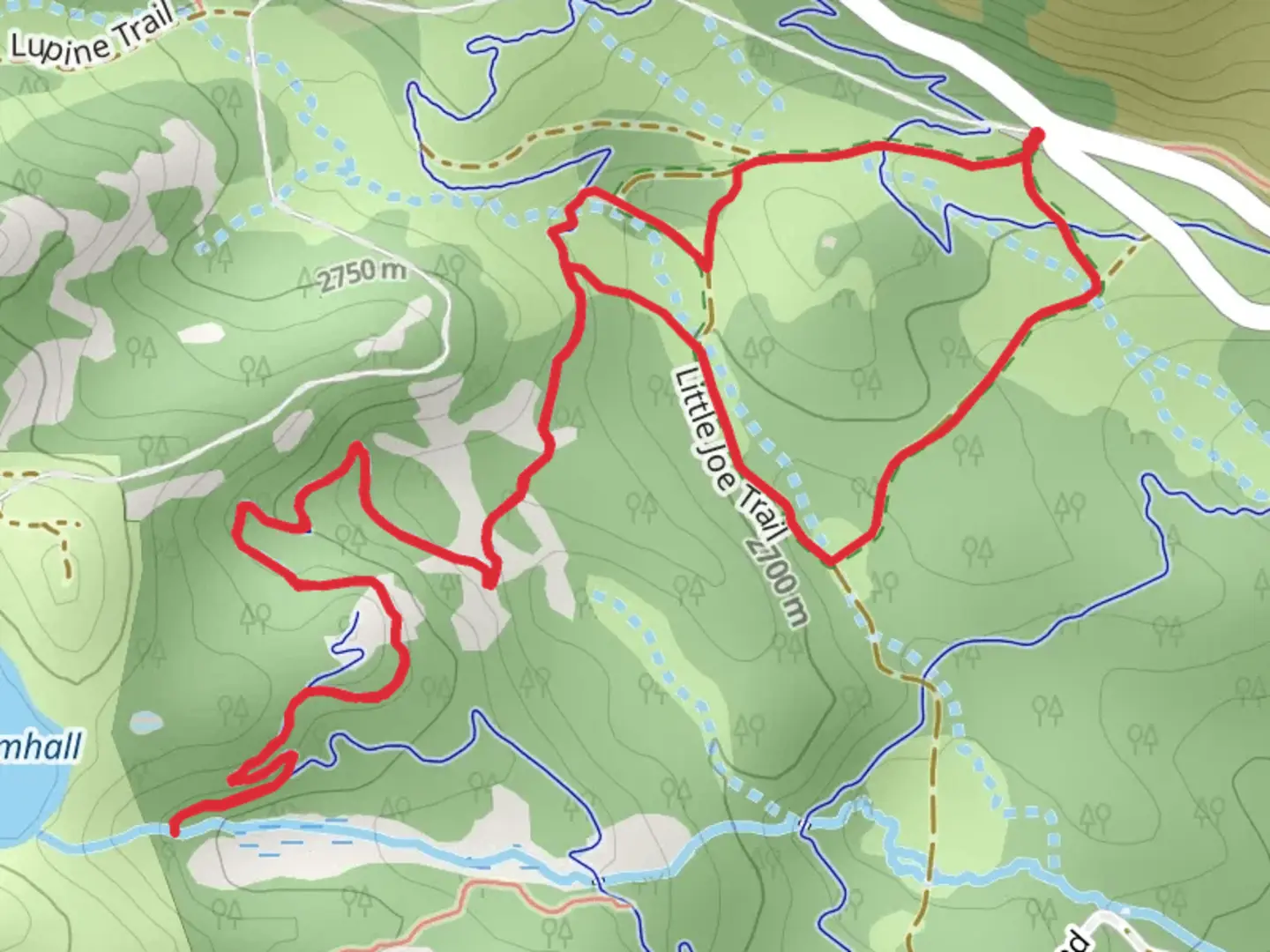 An image depicting the trail Little Joe Trail and Bonanza Loop Trail and its surrounding area.