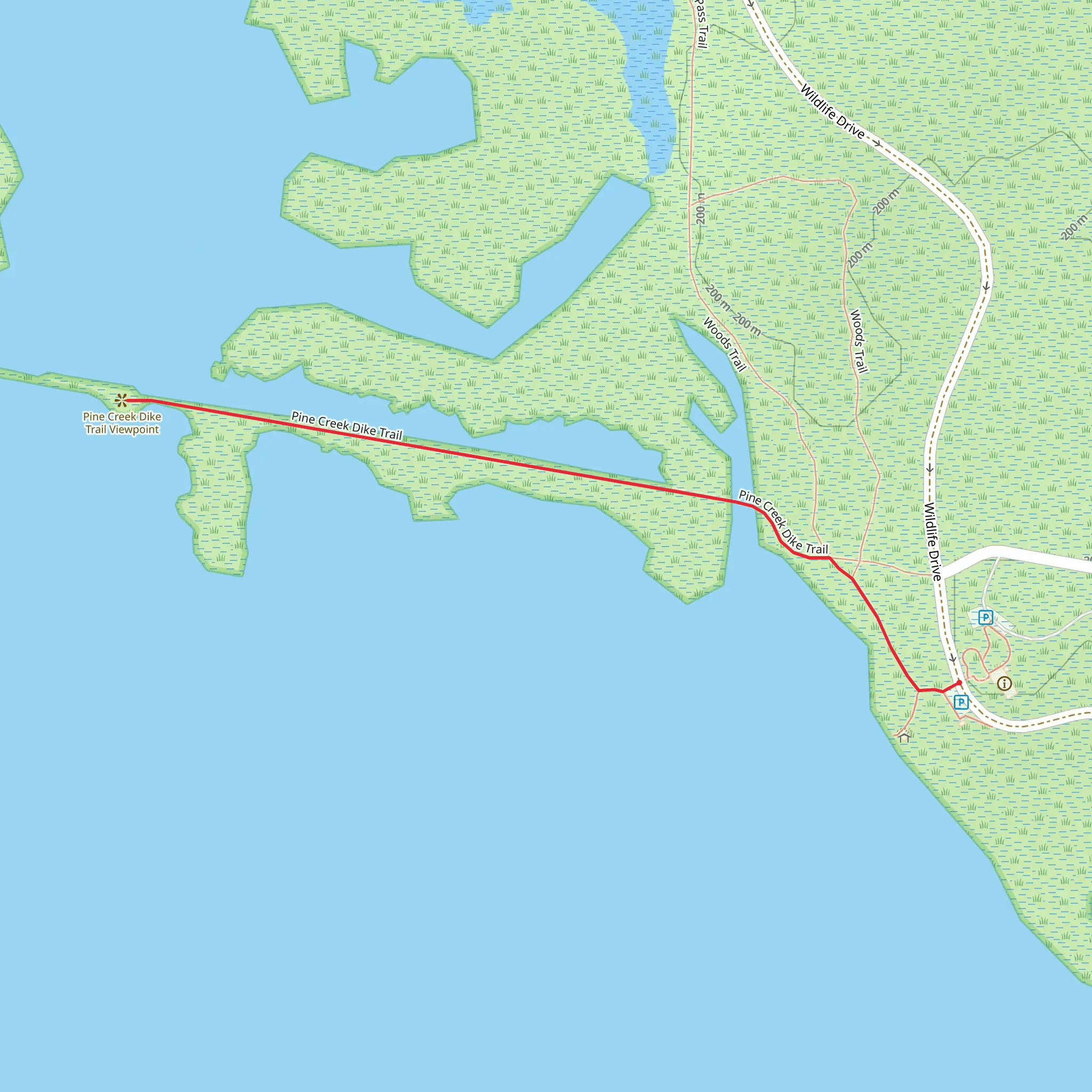 Pine Creek Dike Trail mobile static map