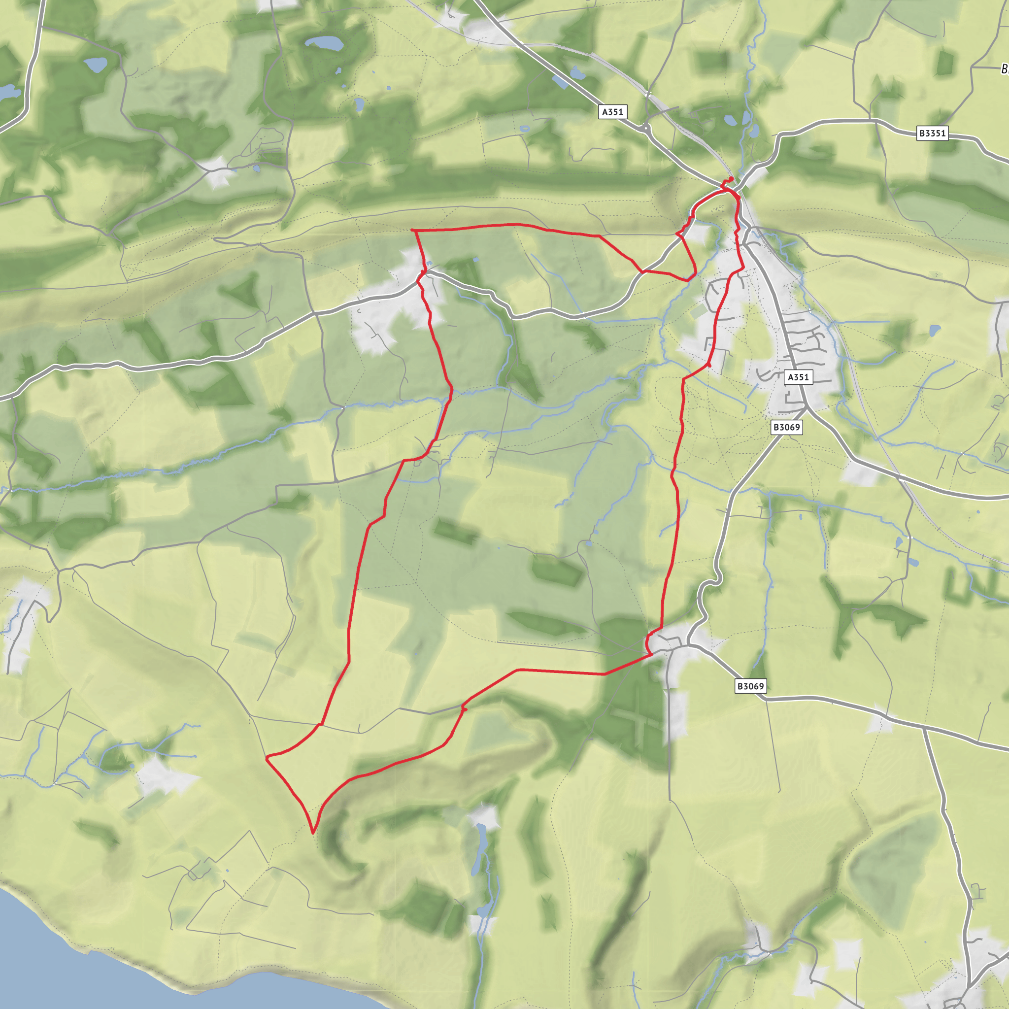 Corfe Castle and Swyre Head Circular Walk mobile static map