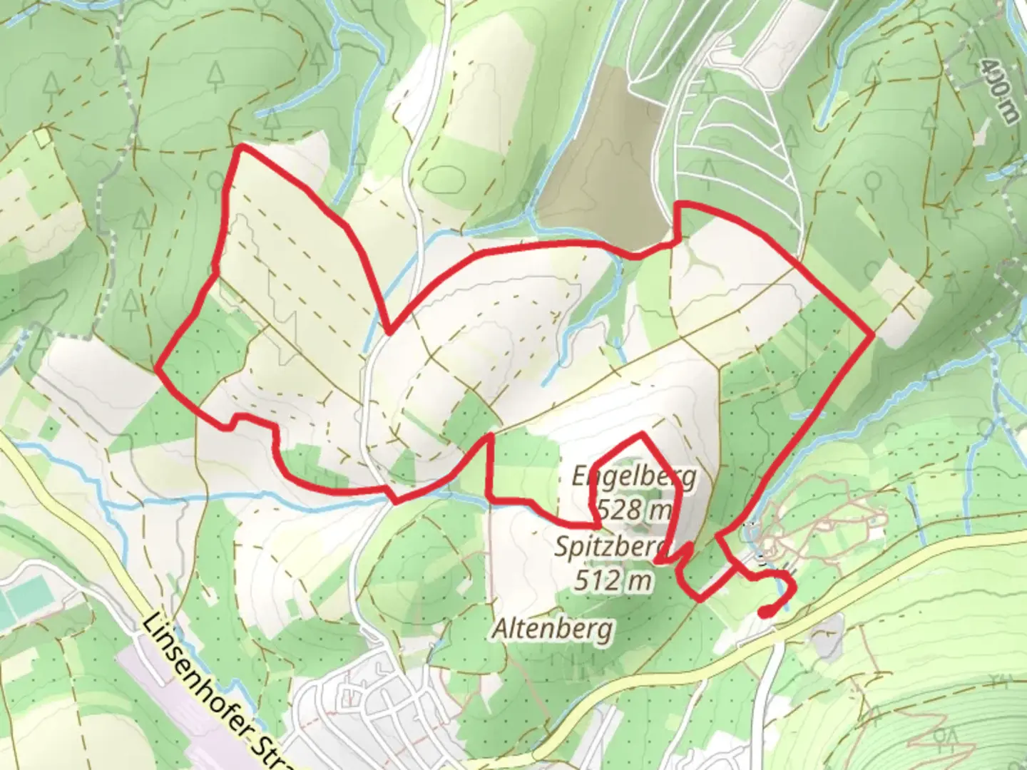 An image depicting the trail Hochgehniessen Loop and its surrounding area.