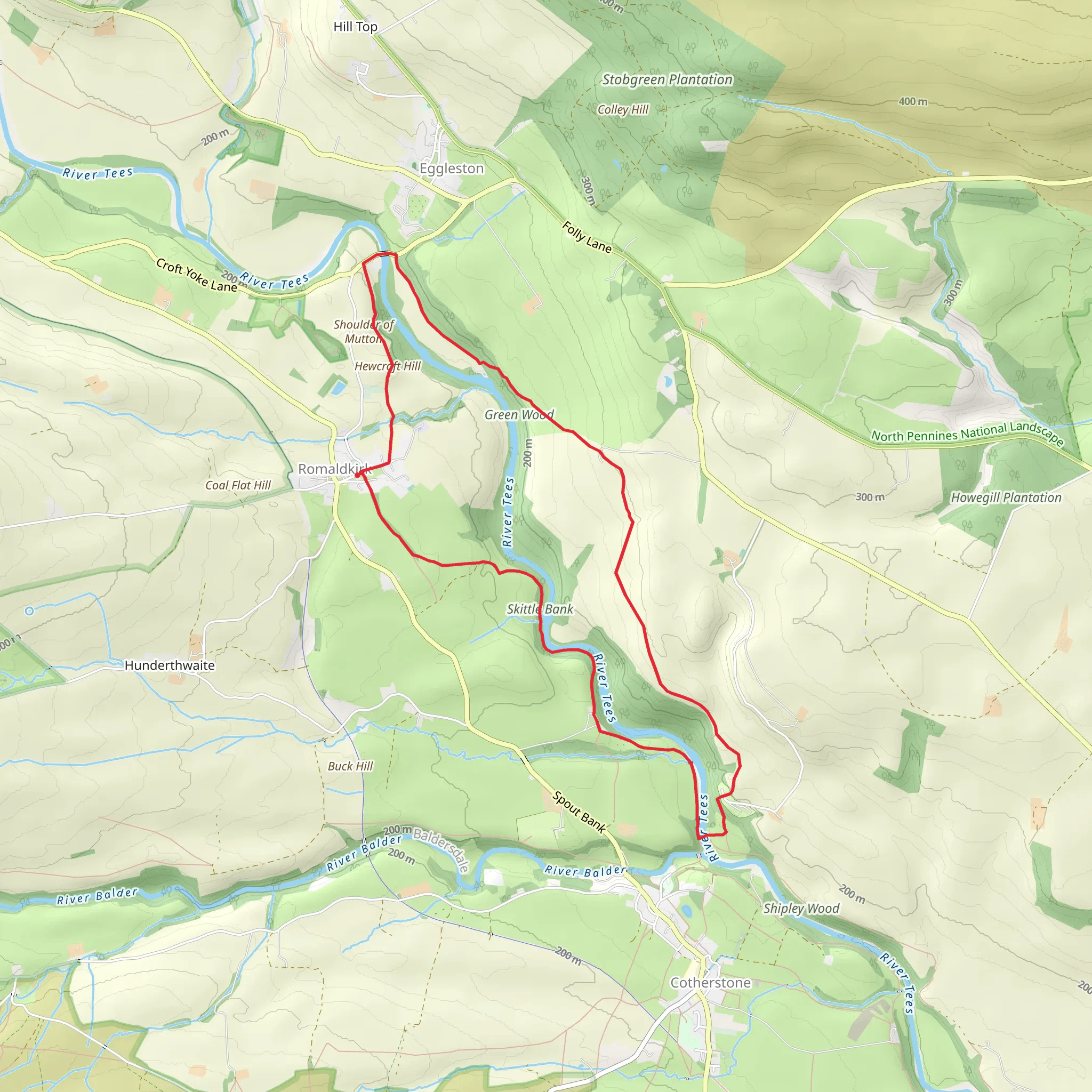 Romaldkirk Loop mobile static map