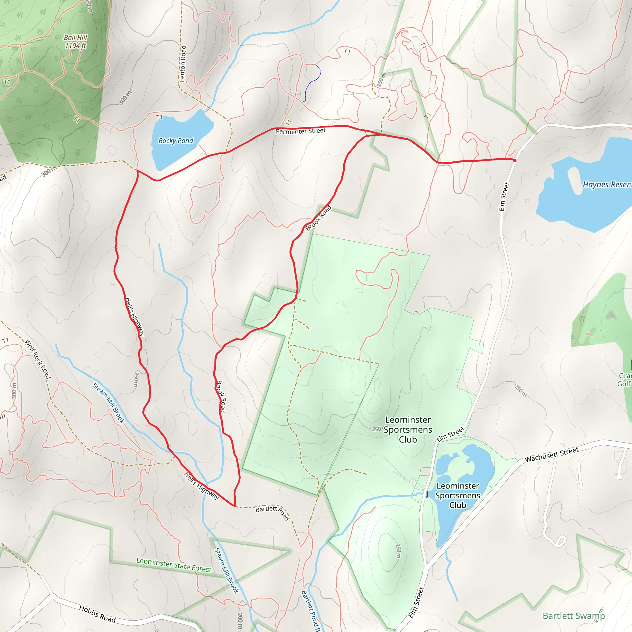 Leominster Sportsmens Club Loop - Elm Street mobile static map