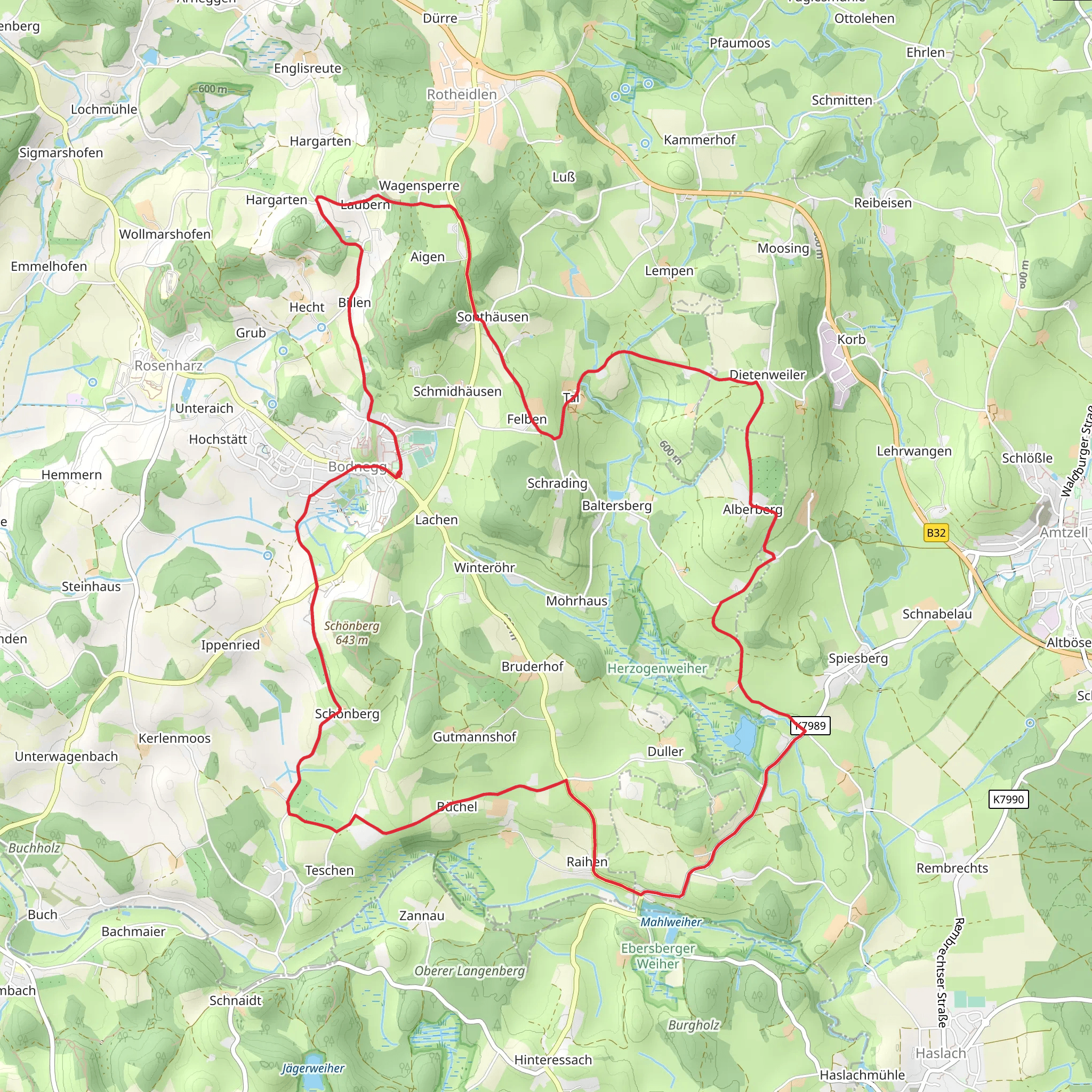 Bodnegg and Herogenweiher Loop mobile static map