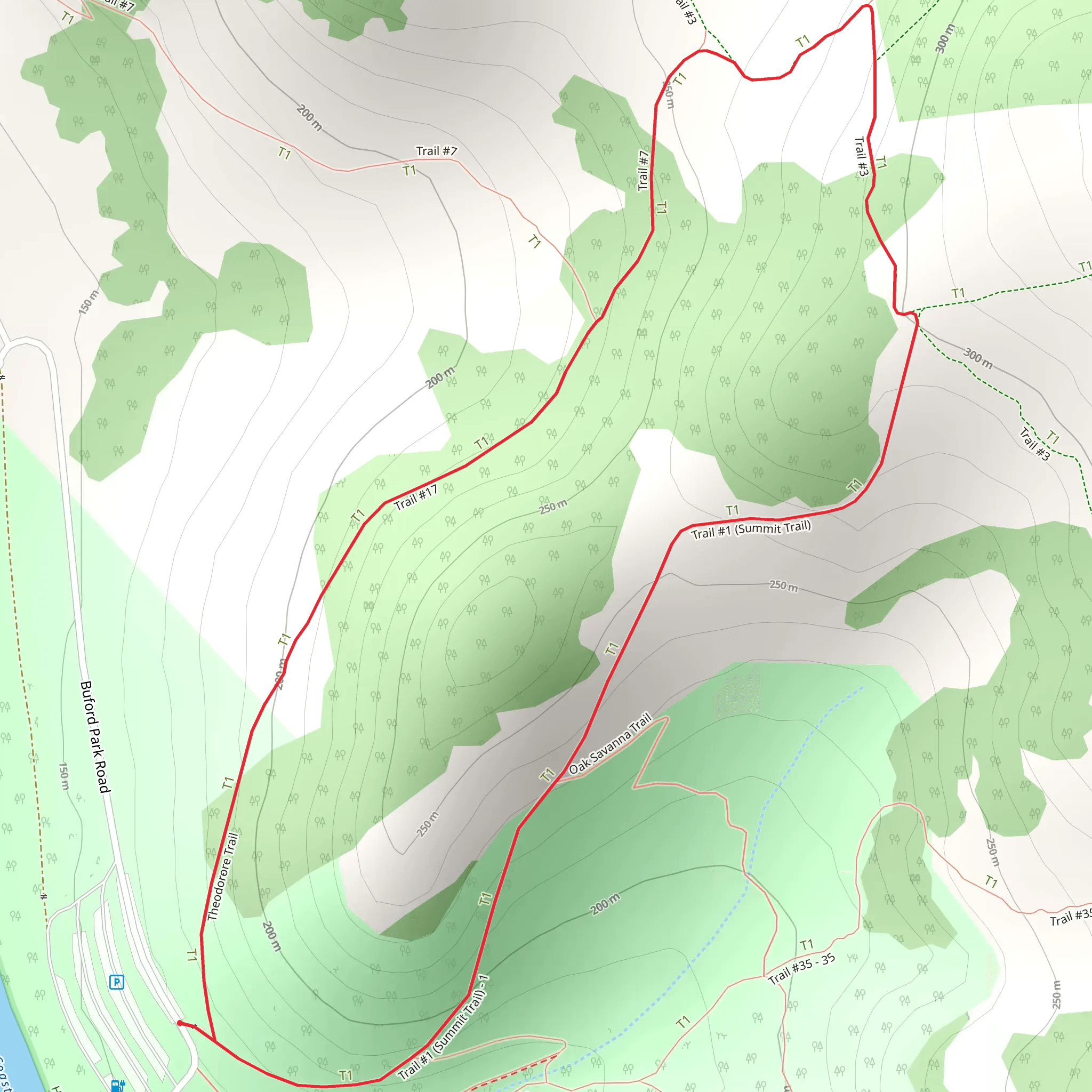 Theodore and Summit Loop Trail mobile static map