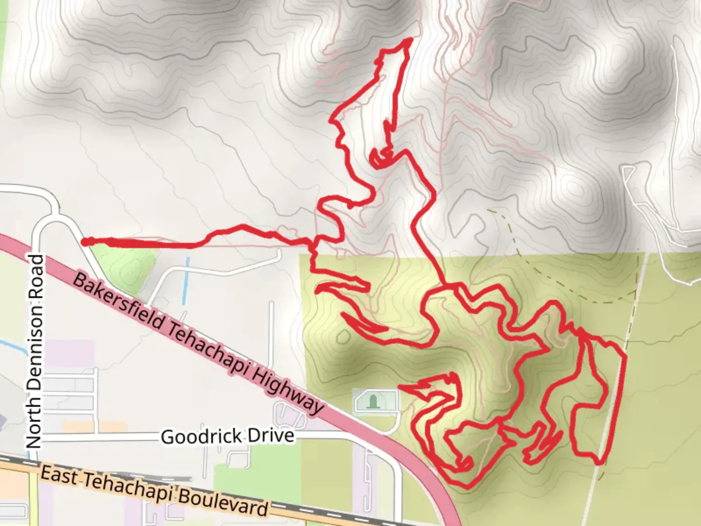 An image depicting the trail Aimee's, Warrior's and Straight Shot Loop and its surrounding area.
