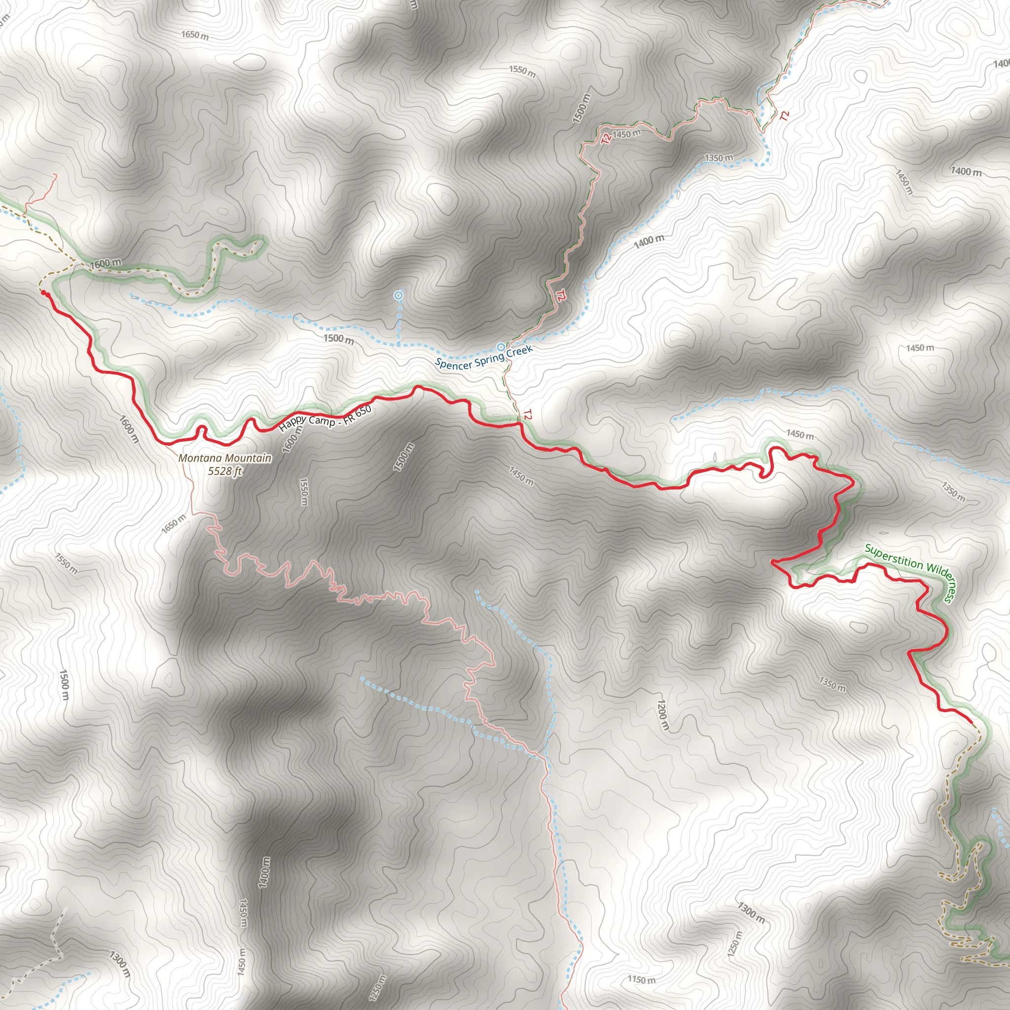 Arizona Trail and Happy Camp mobile static map