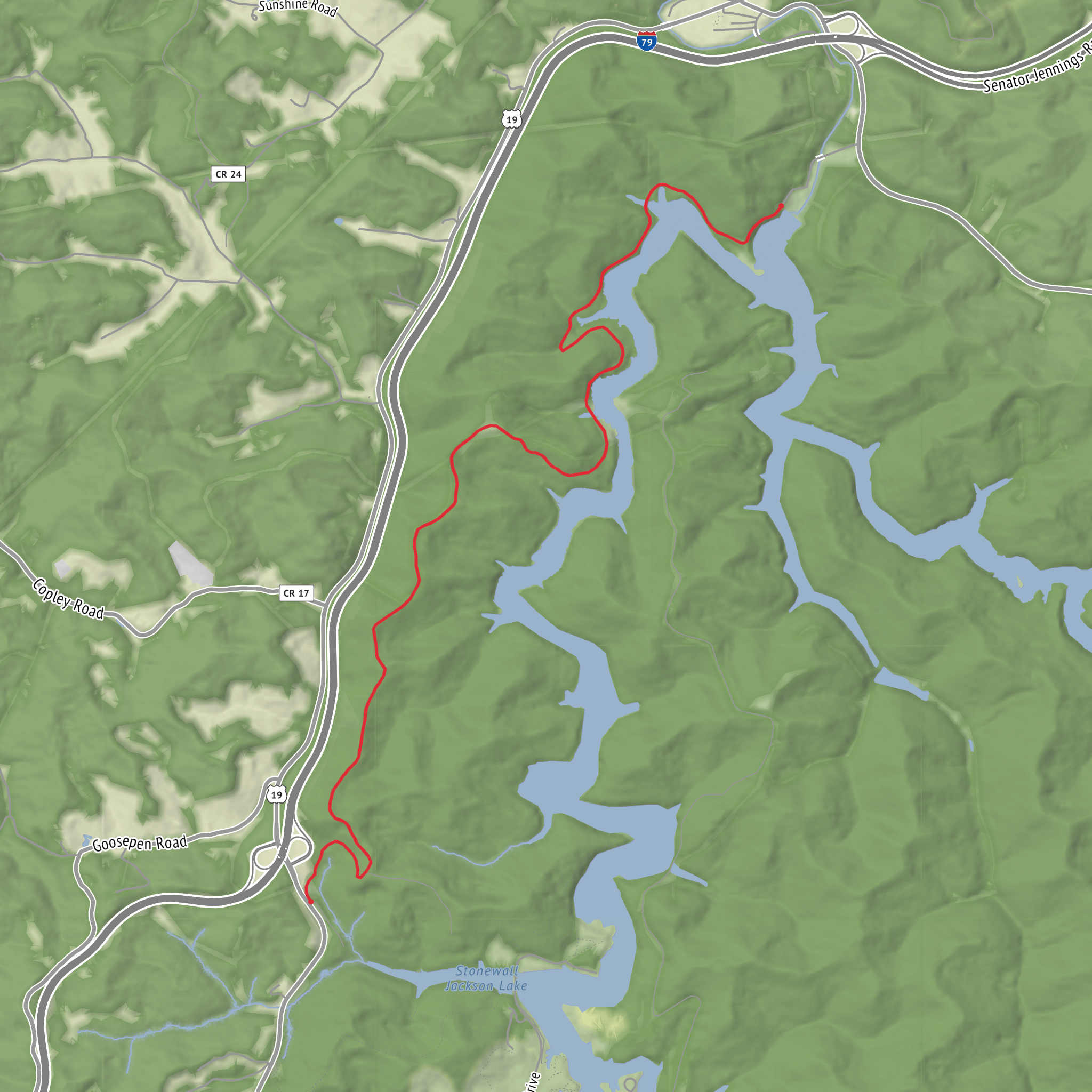 Rush Run Trail mobile static map