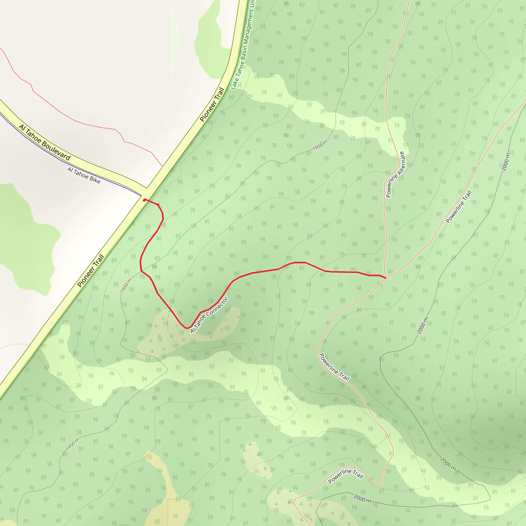 Al Tahoe Connector Trail mobile static map