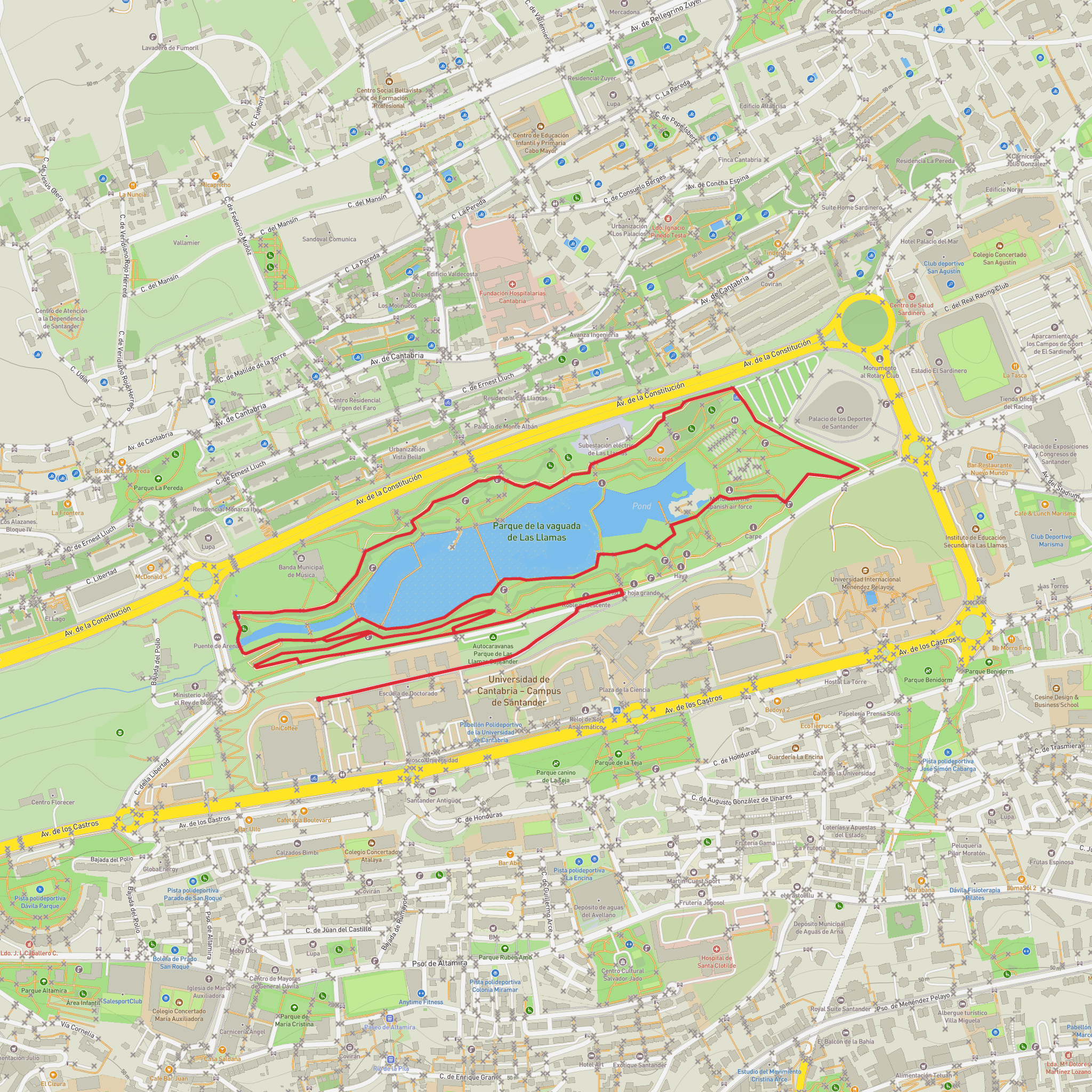 Las Llamas Atlantic Park and Pond Loop mobile static map