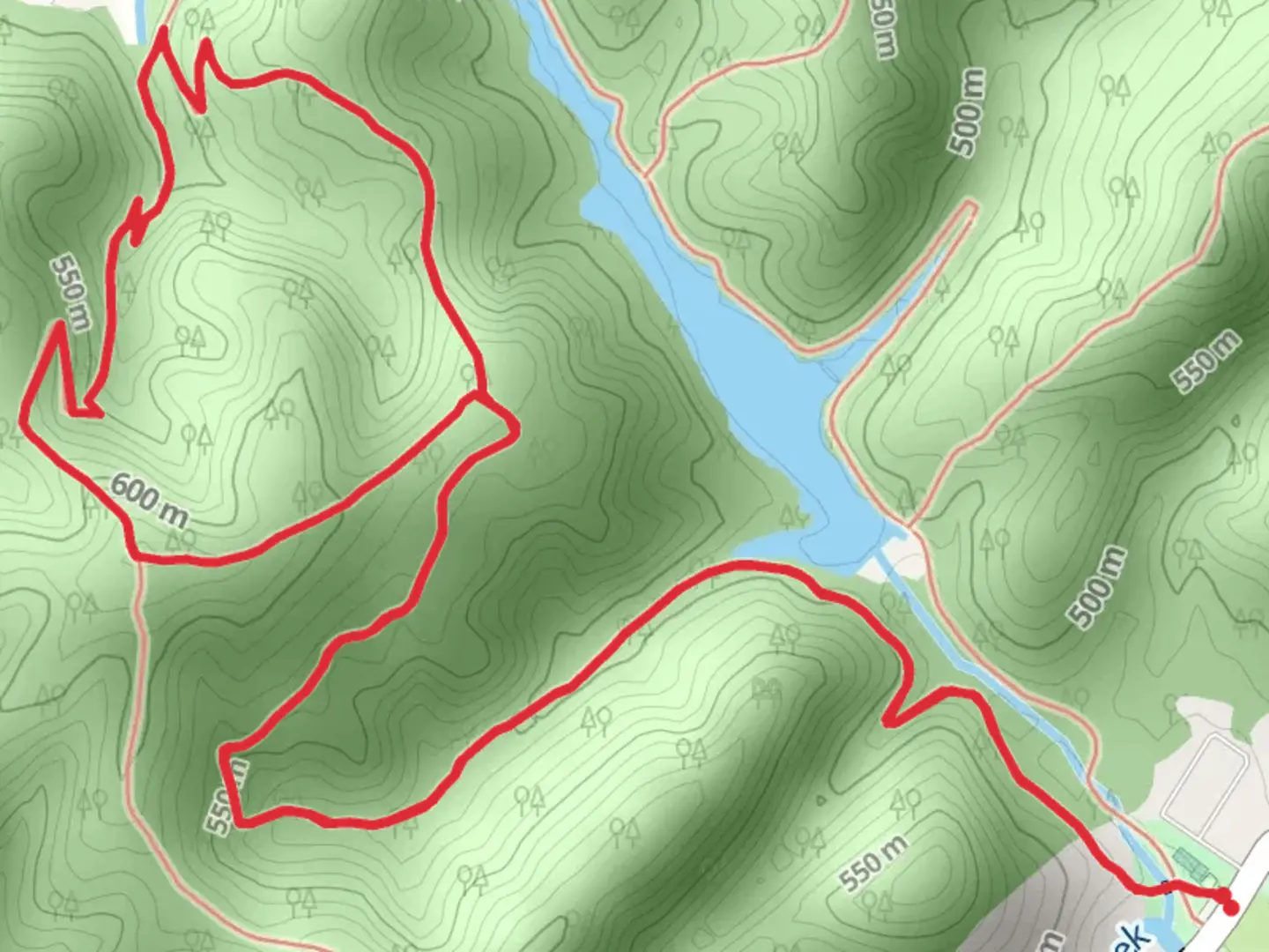 An image depicting the trail Steele Creek Overlook Loop and its surrounding area.