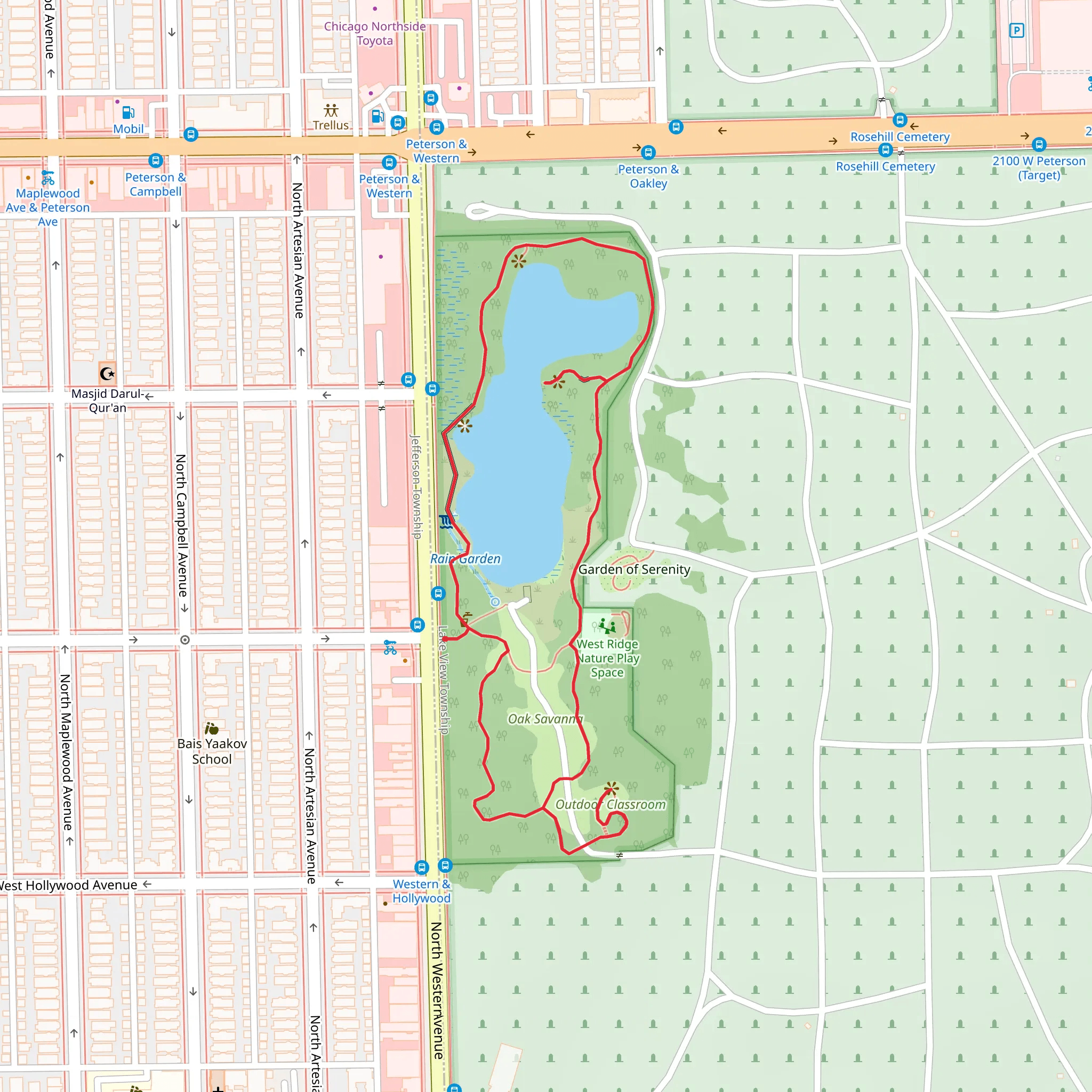 Oak Savanna Loop mobile static map