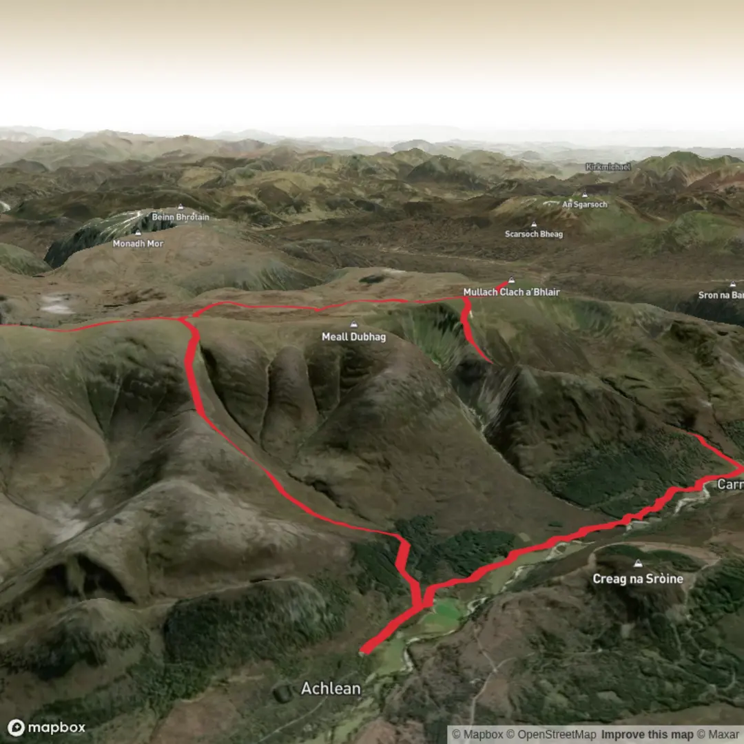 An image depicting the trail feshie-munros and its surrounding area.