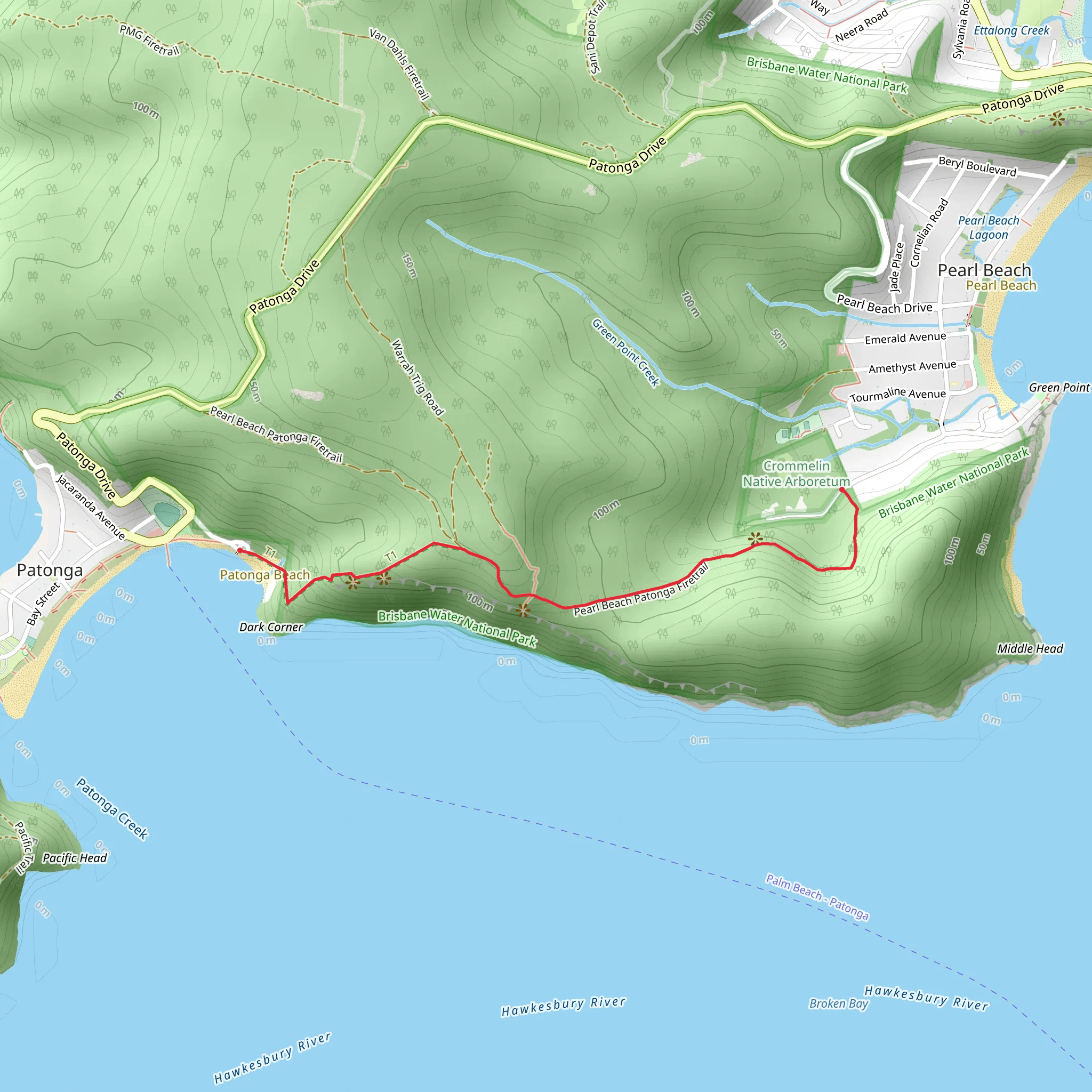 Patonga to Pearl Beach Track mobile static map