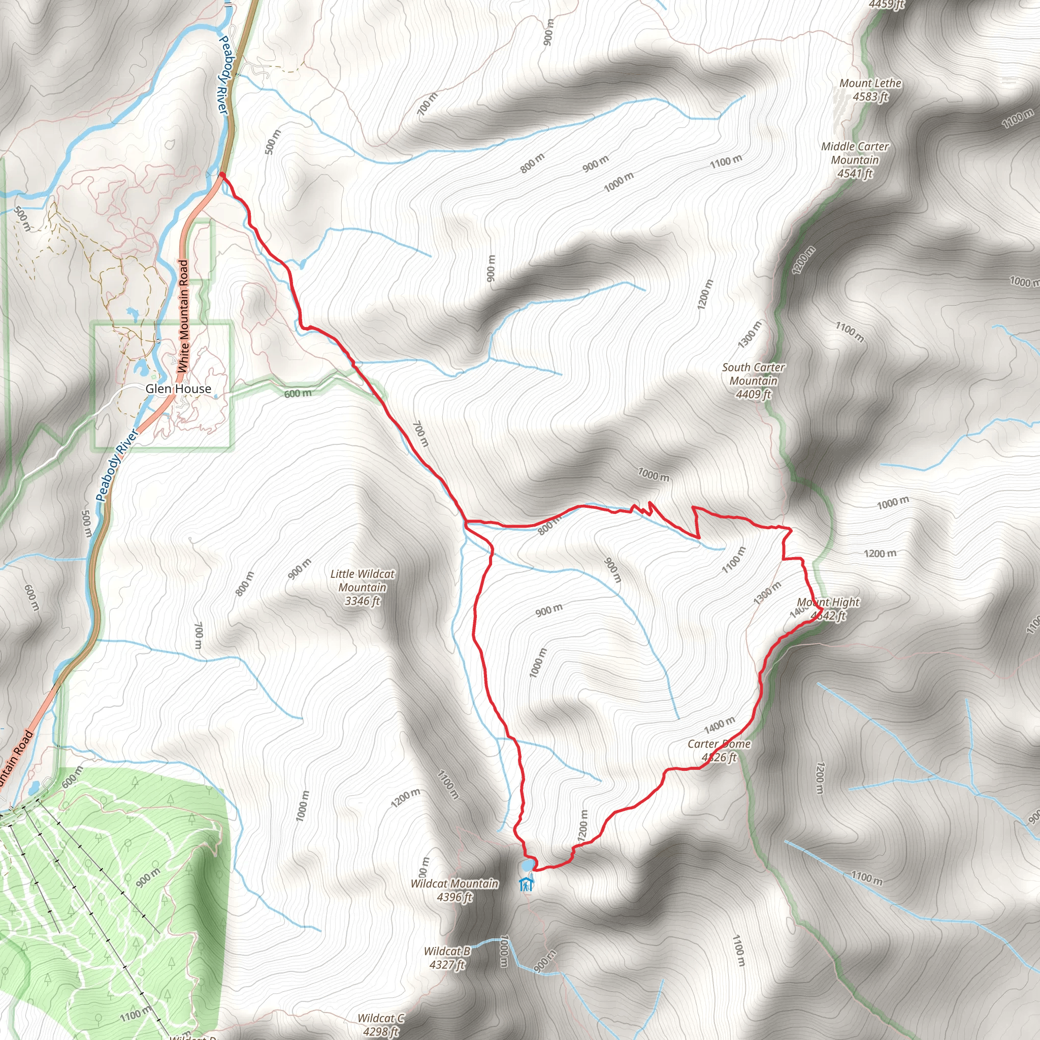 Mount Hight and Carter Dome Loop mobile static map