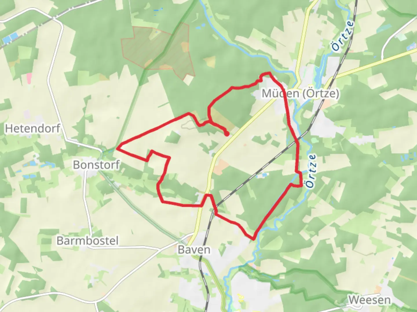 An image depicting the trail Willighausen Loop and its surrounding area.