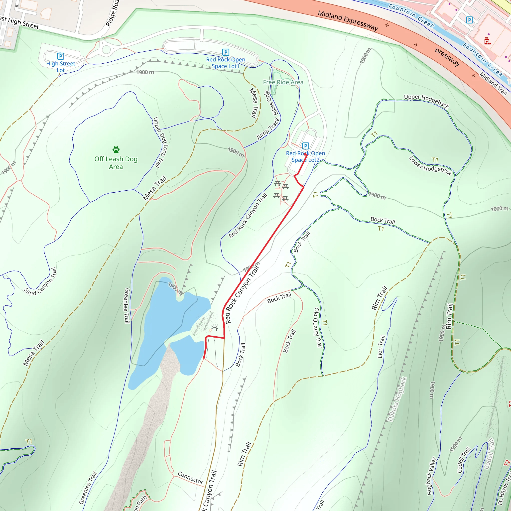 Red Rock Canyon Trail mobile static map