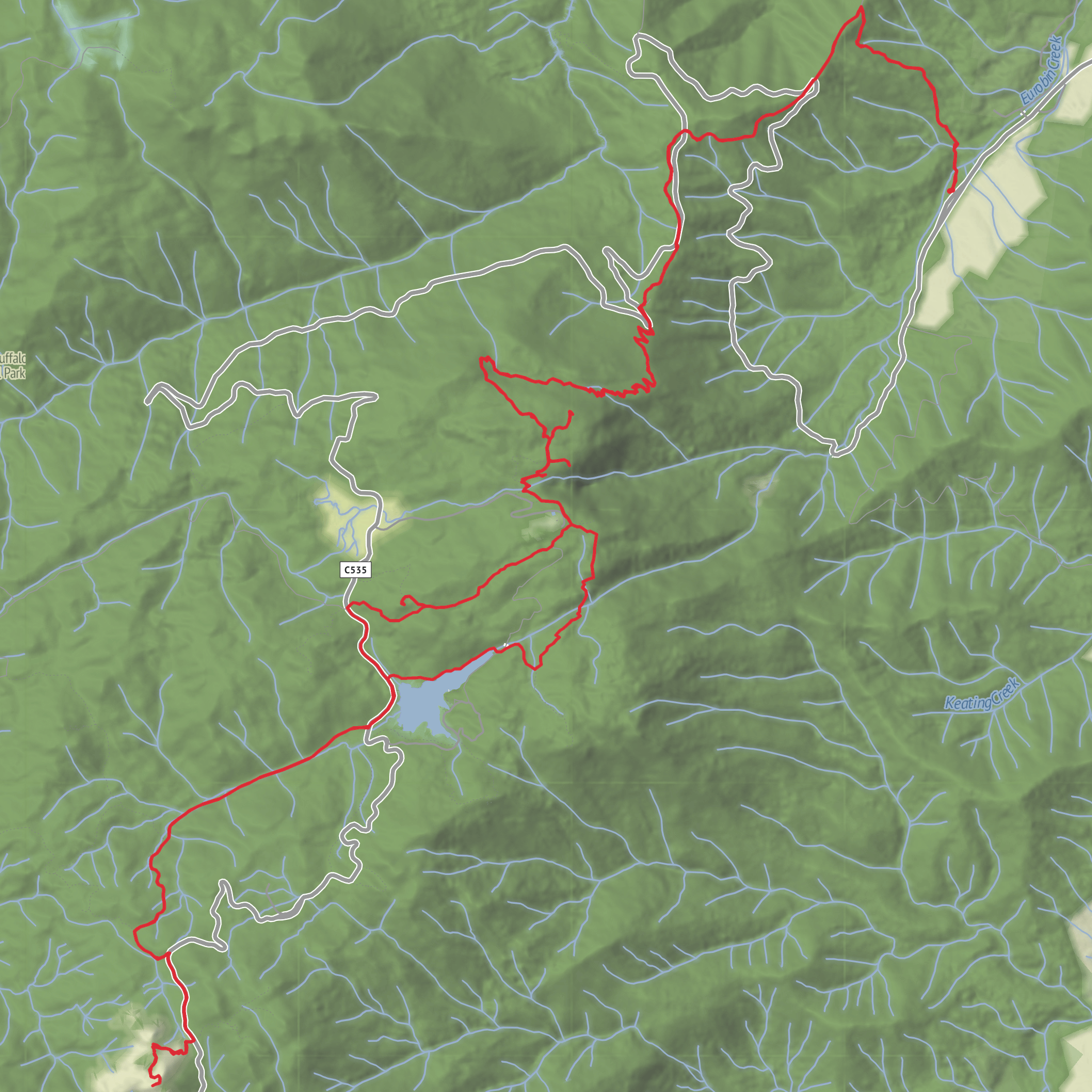 Eurobin, Lake Catani and The Hump mobile static map