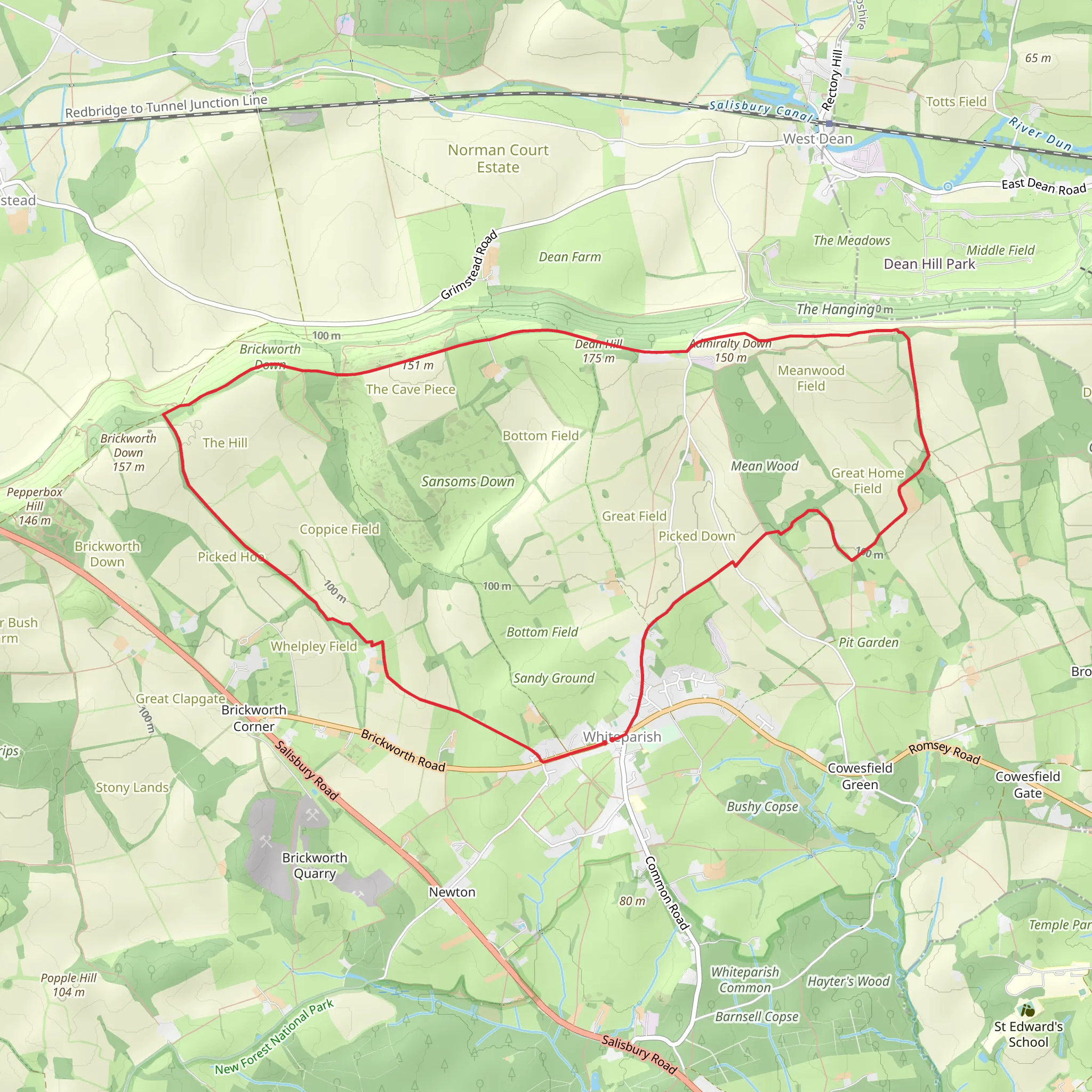 Mean Hill and Dena Hill Loop mobile static map