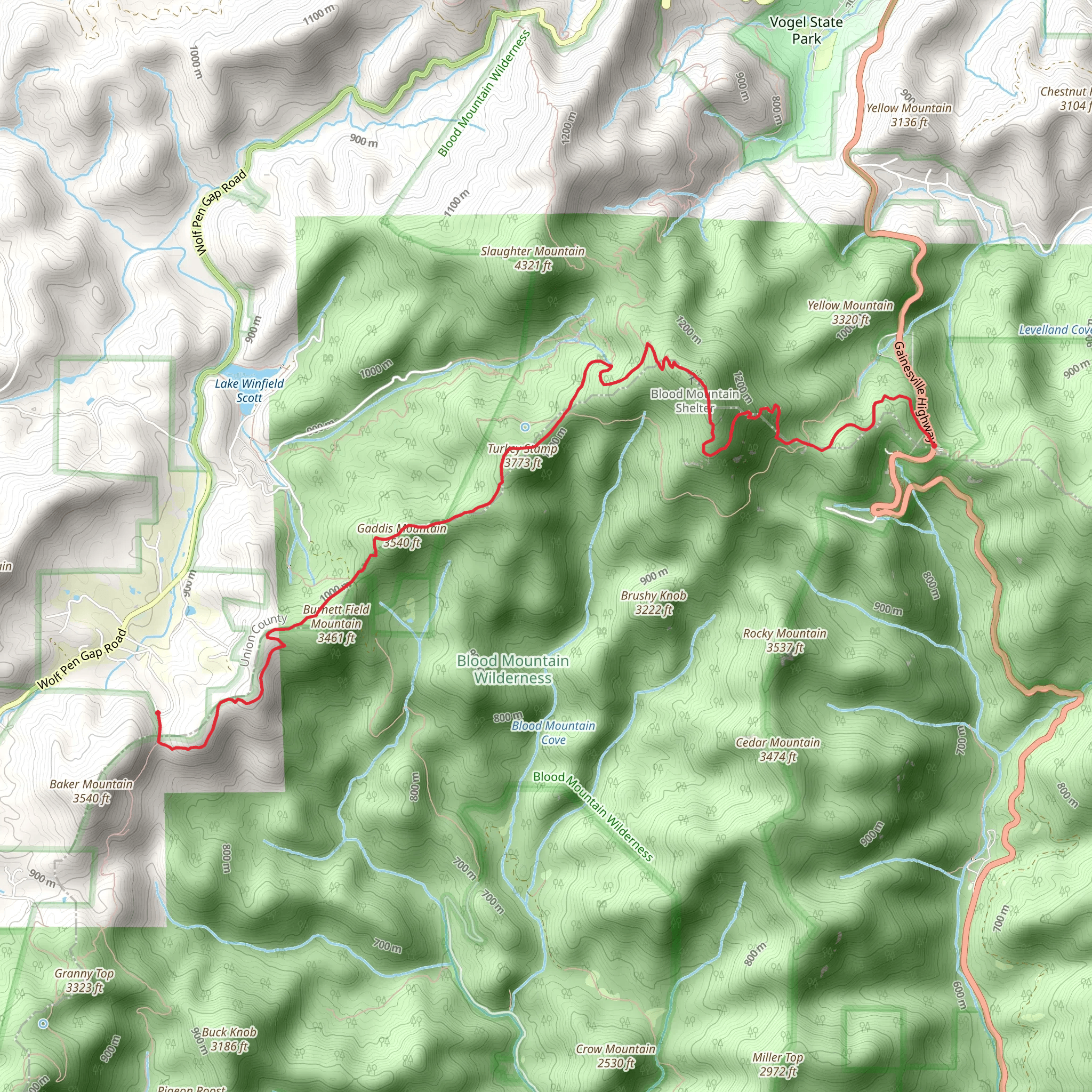 Appalachian Trail from Happy Hollow Circle mobile static map