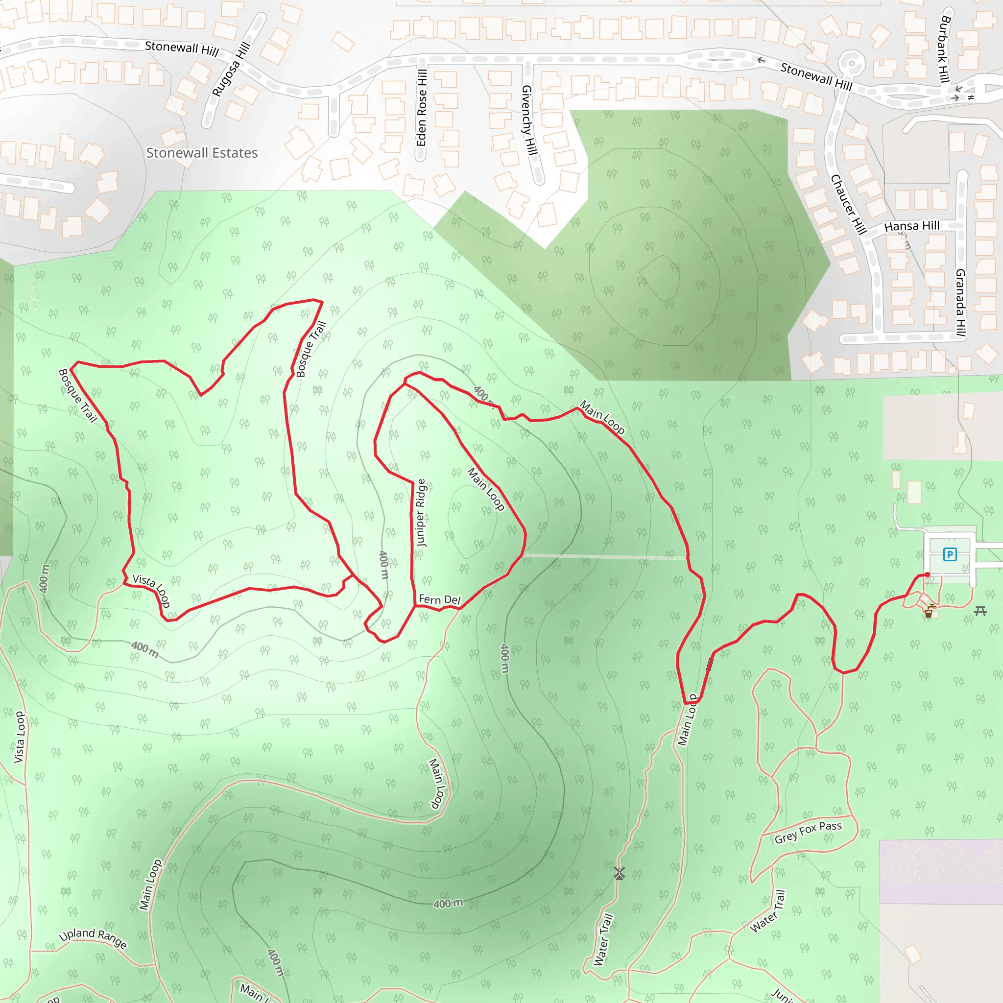 Juniper Ridge - Bosque Loop Trail mobile static map
